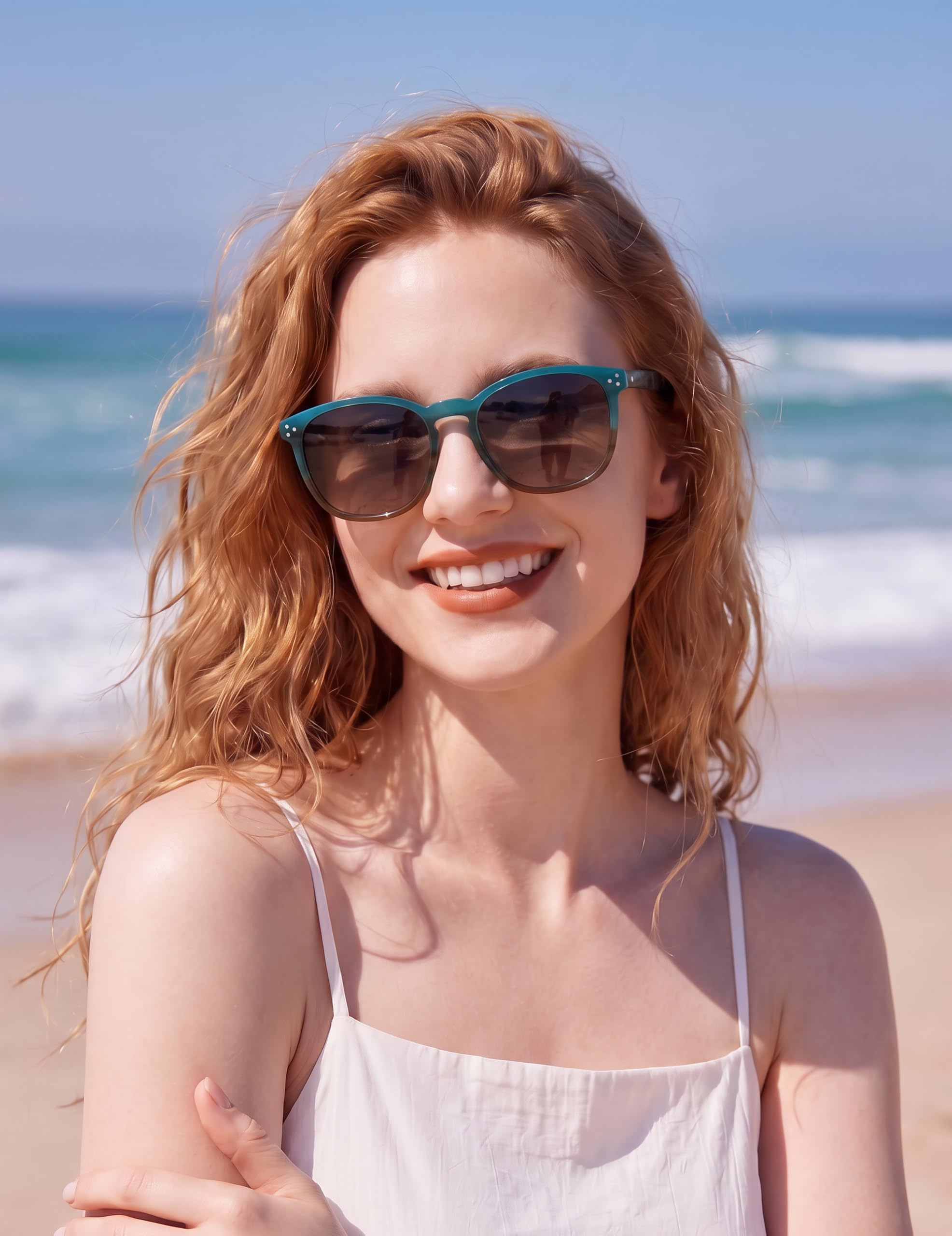 Bircenpro Polarized Sunglasses For Women UV - Protection Womens Trendy Fashion Large Shades With Acetate Frame BC2110