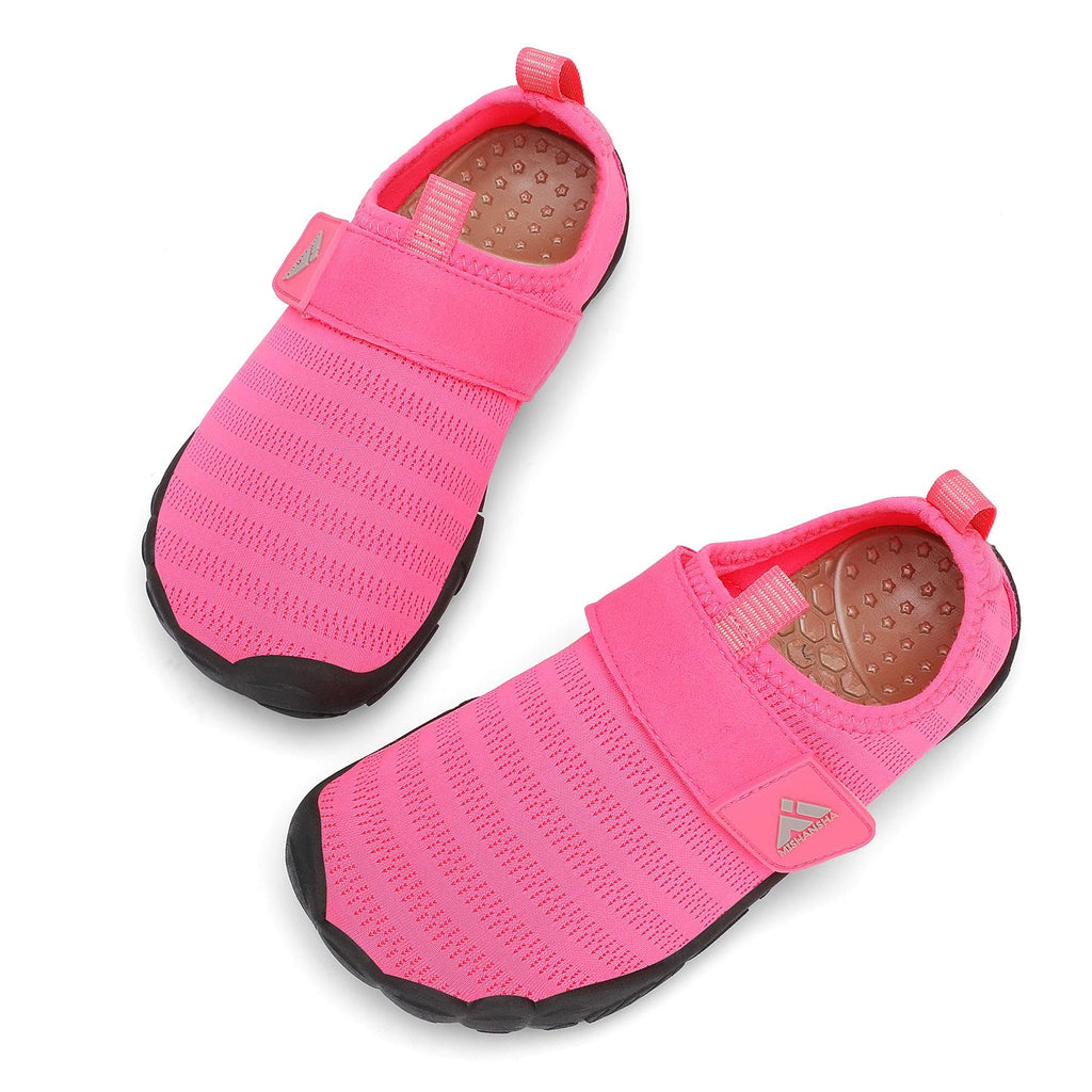 Mishansha Kids Water Shoes Quick-Dry Wide Toe Box Non-Slip Barefoot Shoes Beach Pool Swim Shoes Hot Pink 13 Little Kid