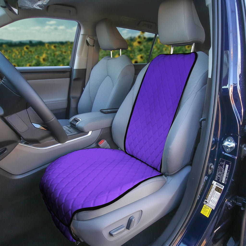 FH Group Car Seat Cushion – Neosupreme Single Front Seat Cover with Front Pockets, Airbag Compatible, Universal Fit Car Seat Cushion for Driver or Passenger Seat, SUV, Truck, Sedan & Van – Purple