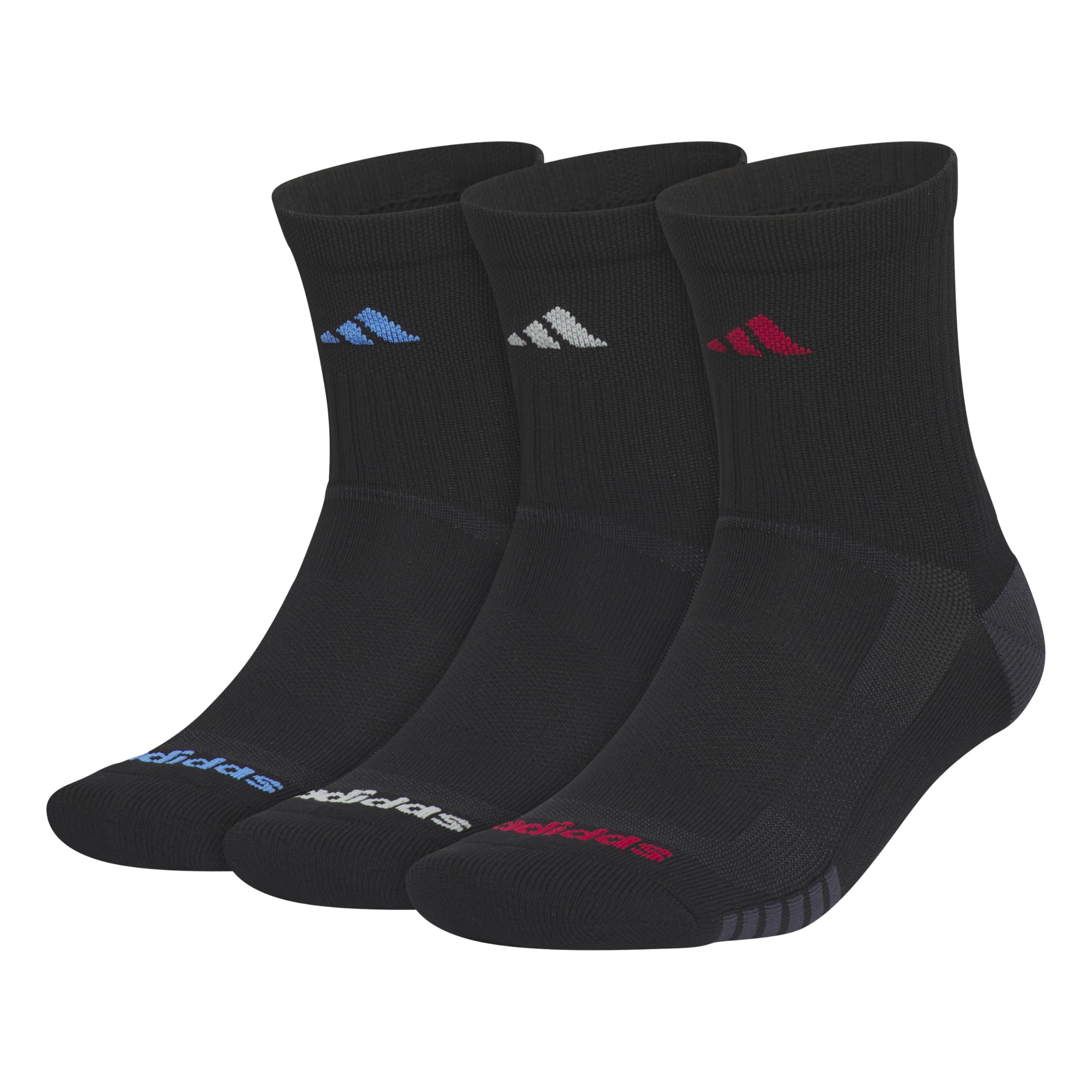adidas Mens Tech High Quarter Socks (3 Pairs) Performance & Training