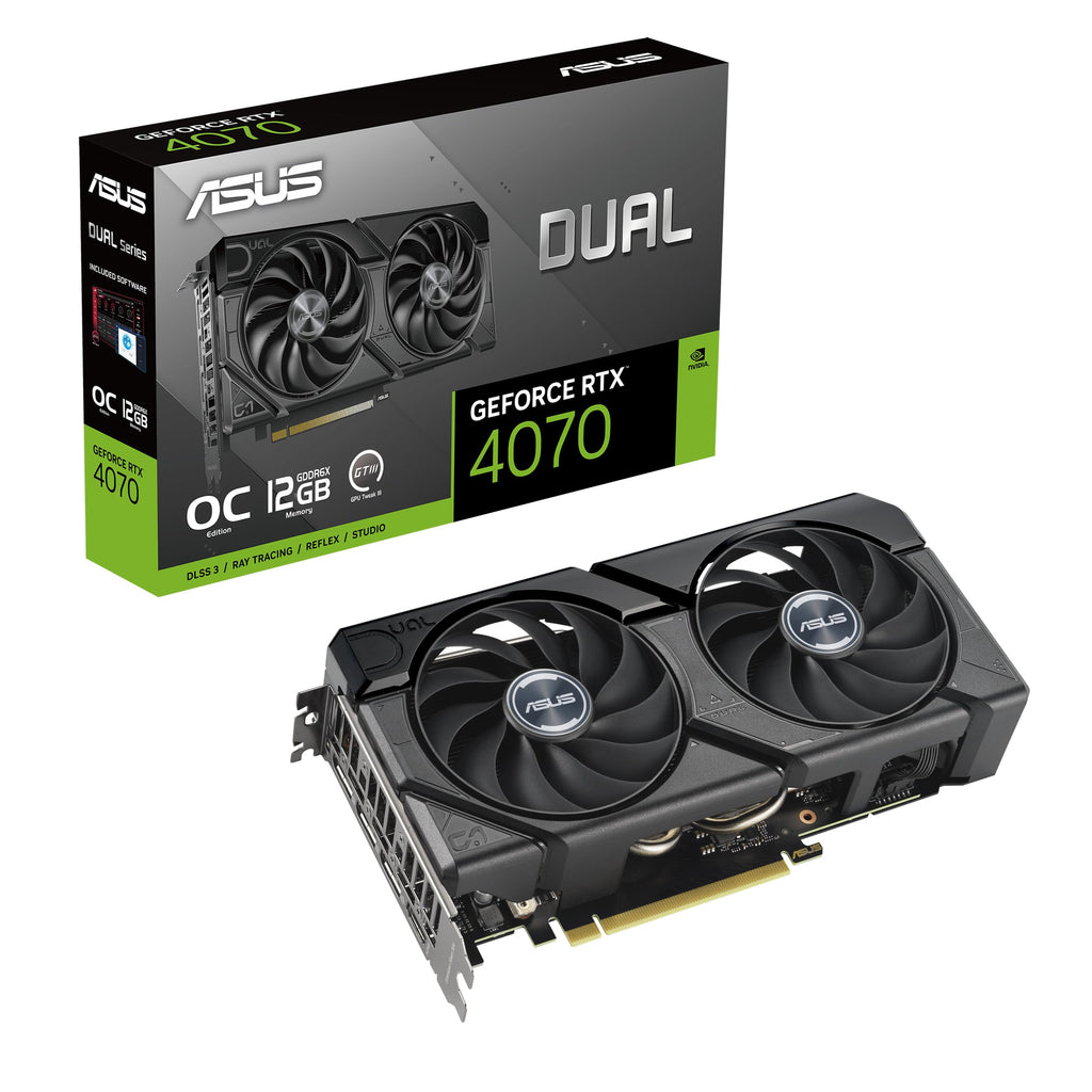 ASUS Dual GeForce RTX™ 4070 EVO OC Edition 12GB GDDR6X is Designed for Broad Compatibility, with a 2.5-Slot Design, Axial-tech Fan Design, 0dB Technology, Auto-Extreme Technology, and More (Renewed)