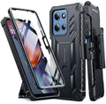 FNTCASE for Moto-G 2026/2025 Case: for Motorola Moto G Play 2026 5G Military Grade Cell Phone Cover with Kickstand & Belt Clip Holster Matte Textured Rugged Shockproof Protector Black
