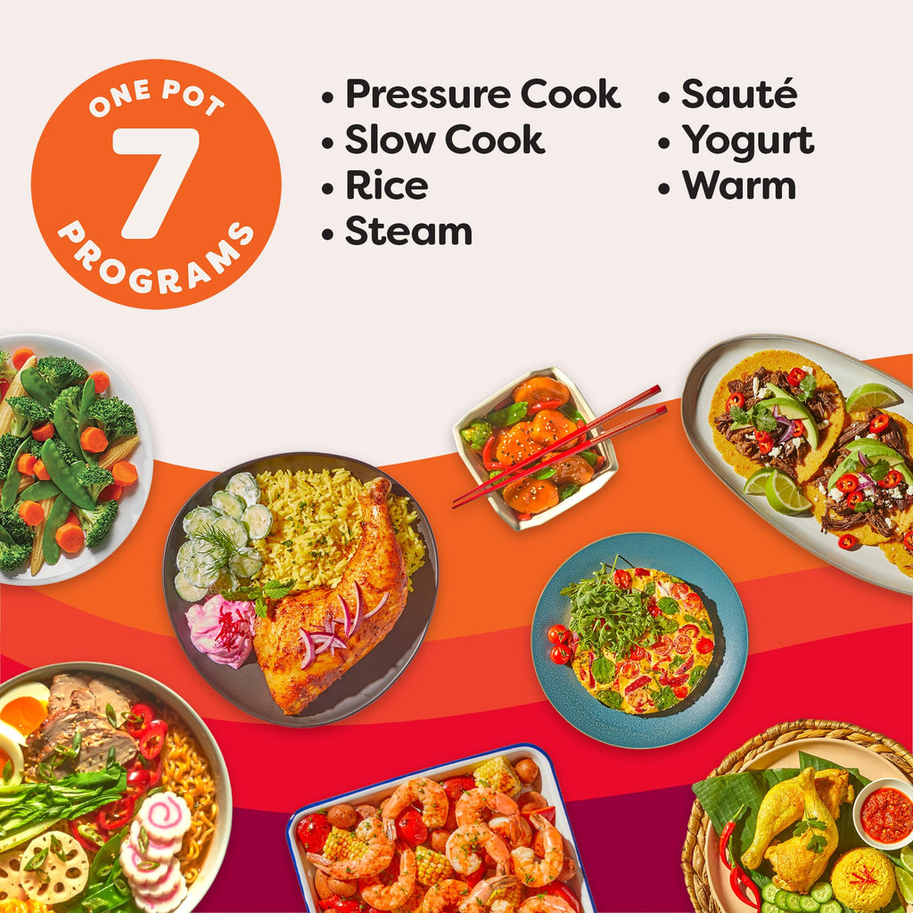 Instant Pot Duo 7-in-1 Electric Pressure Cooker, Slow Cooker, Rice, Steamer, Sauté, Yogurt Maker, Warmer & Sterilizer, Includes App With Over 800 Recipes, Stainless Steel, 6 Quart