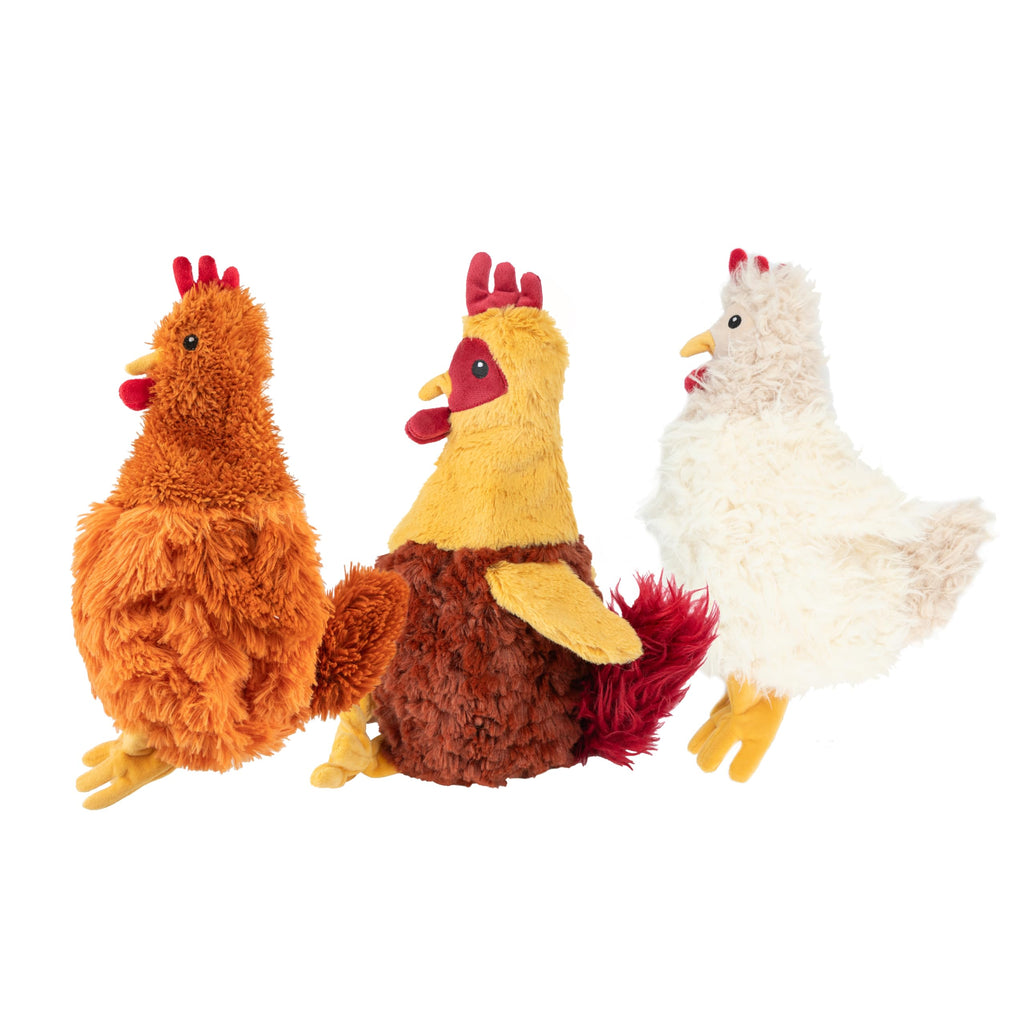 Best Pet Supplies Interactive Squeaky Dog Chew Toy, Ideal Dog Toys for Chewers, Small, Medium & Large Dogs, and Fetch Lovers - Crinkle Chicken (Brown), Large