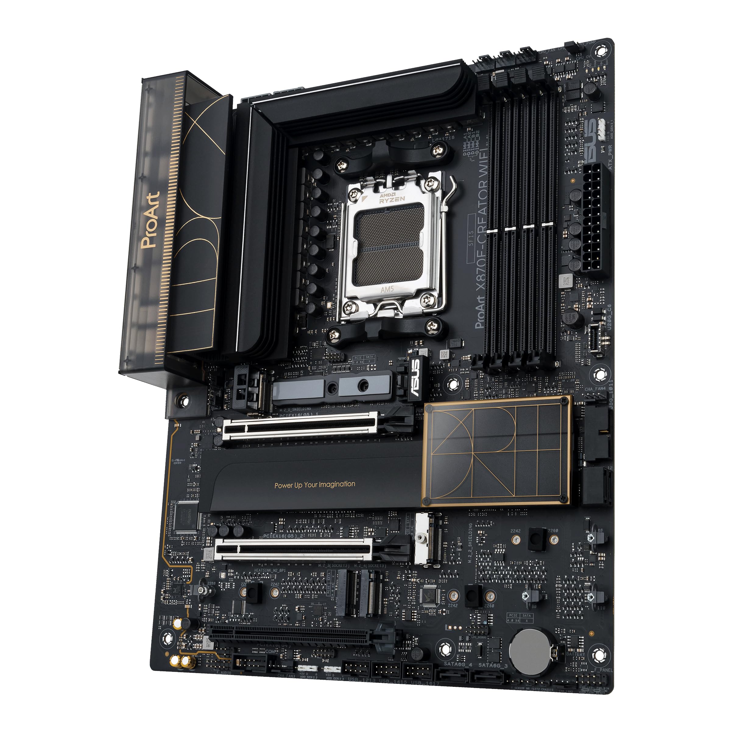 ASUS ProArt X870E-CREATOR WiFi AMD AM5 X870E ATX Motherboard PCIe® 5.0 x16 Slots with Full Support for Next-gen GPUs, 16+2+2 Power Stages, DDR5, Dual USB4®, 10 Gb & 2.5 Gb LAN, WiFi 7, Four M.2 Slots