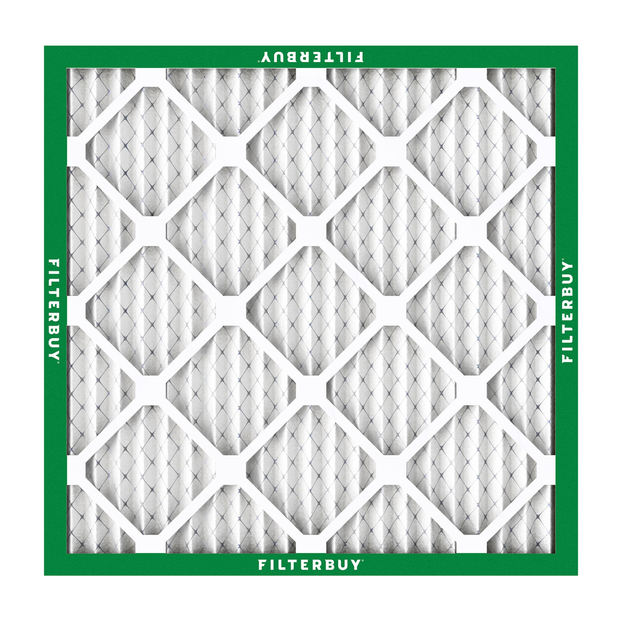 Filterbuy 12x12x1 Air Filter MERV 8 Essential Dust & Allergy Defense (6-Pack), Electrostatic Pleated HVAC AC Furnace Filters Replacement, Made in USA (Actual Size: 11.75 x 11.75 x 0.75)