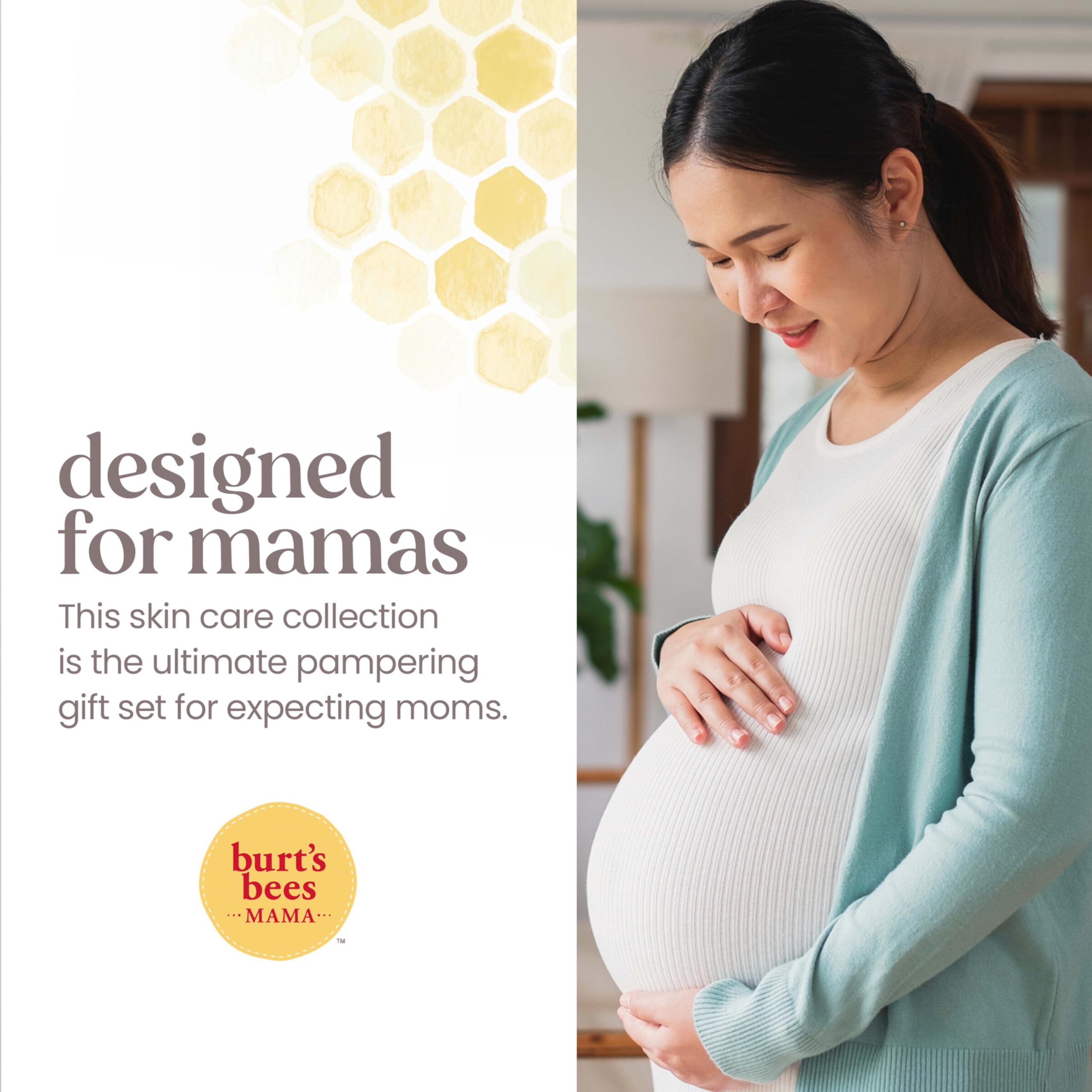 Burt’s Bees Mama Gift Set, Includes Lip Balm, Leg and Foot Cream, and Belly Butter, Natural Origin Skin Care, 0.15 oz./3.38 oz./6.5 oz.