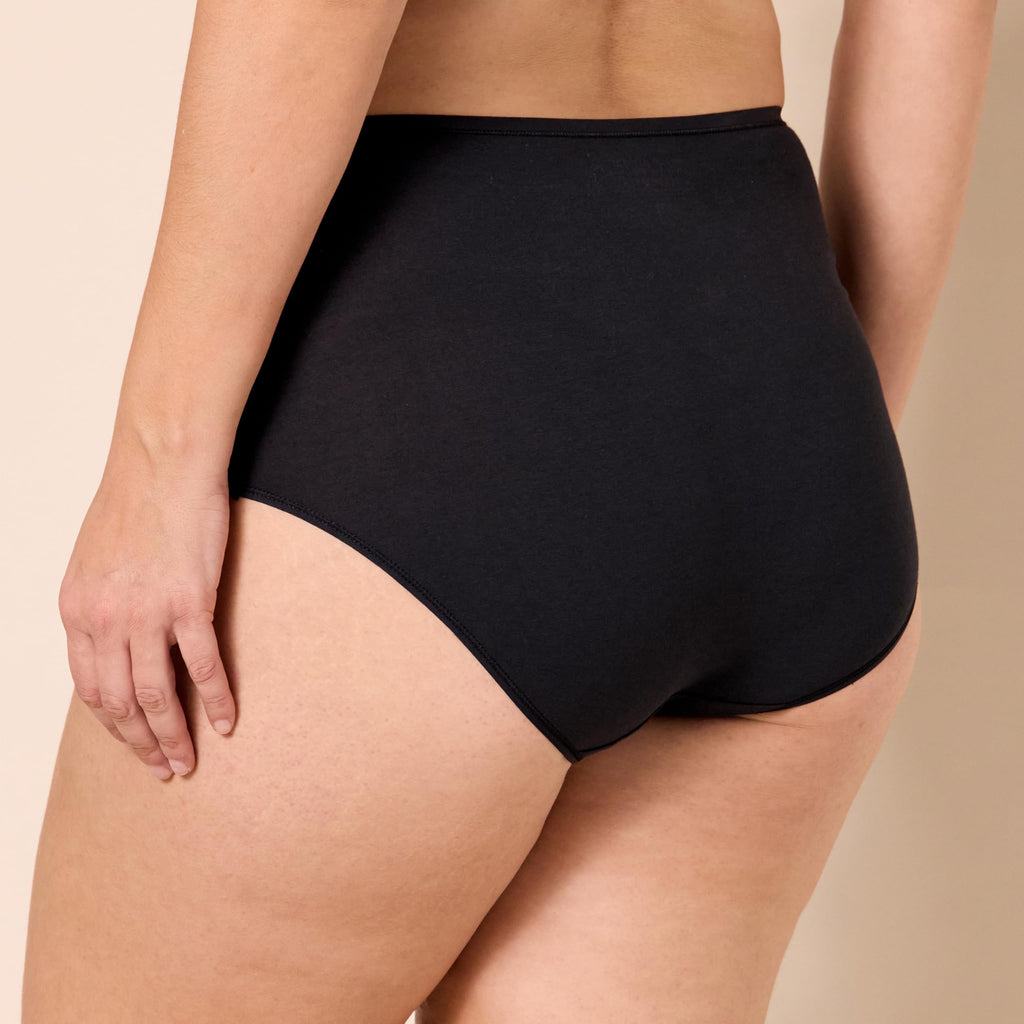 Amazon Essentials Women's Breathable Cotton High Waisted Full Coverage Underwear, Pack of 6, Black/Grey Heather/White, X-Large