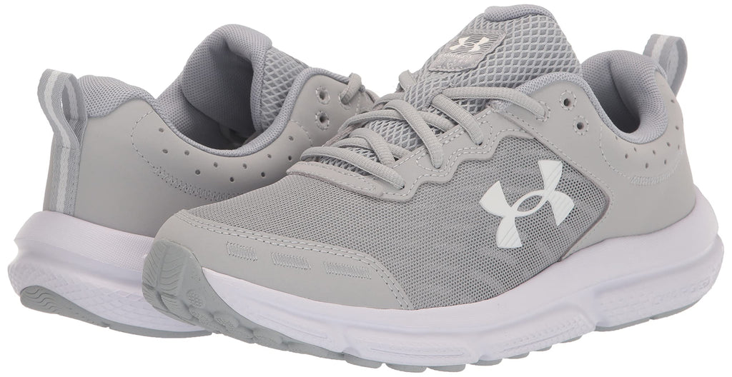 Under Armour Men's Charged Assert 10 Shoes, (100) Mod Gray/Mod Gray/White, 12