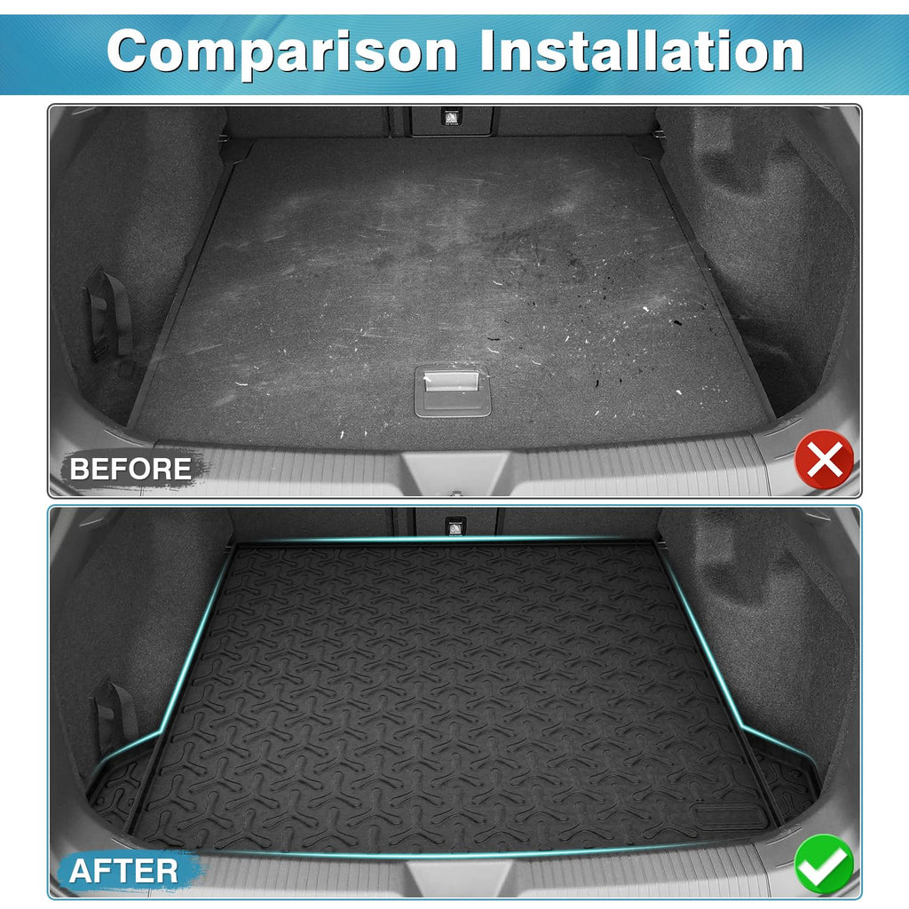 Mixsuper Cargo Liner for Volkswagen ID.4 2021-2023 2024, Cargo Mat for VW ID4 Accessories, All Weather Trunk Liner Rear Trunk Mat Black