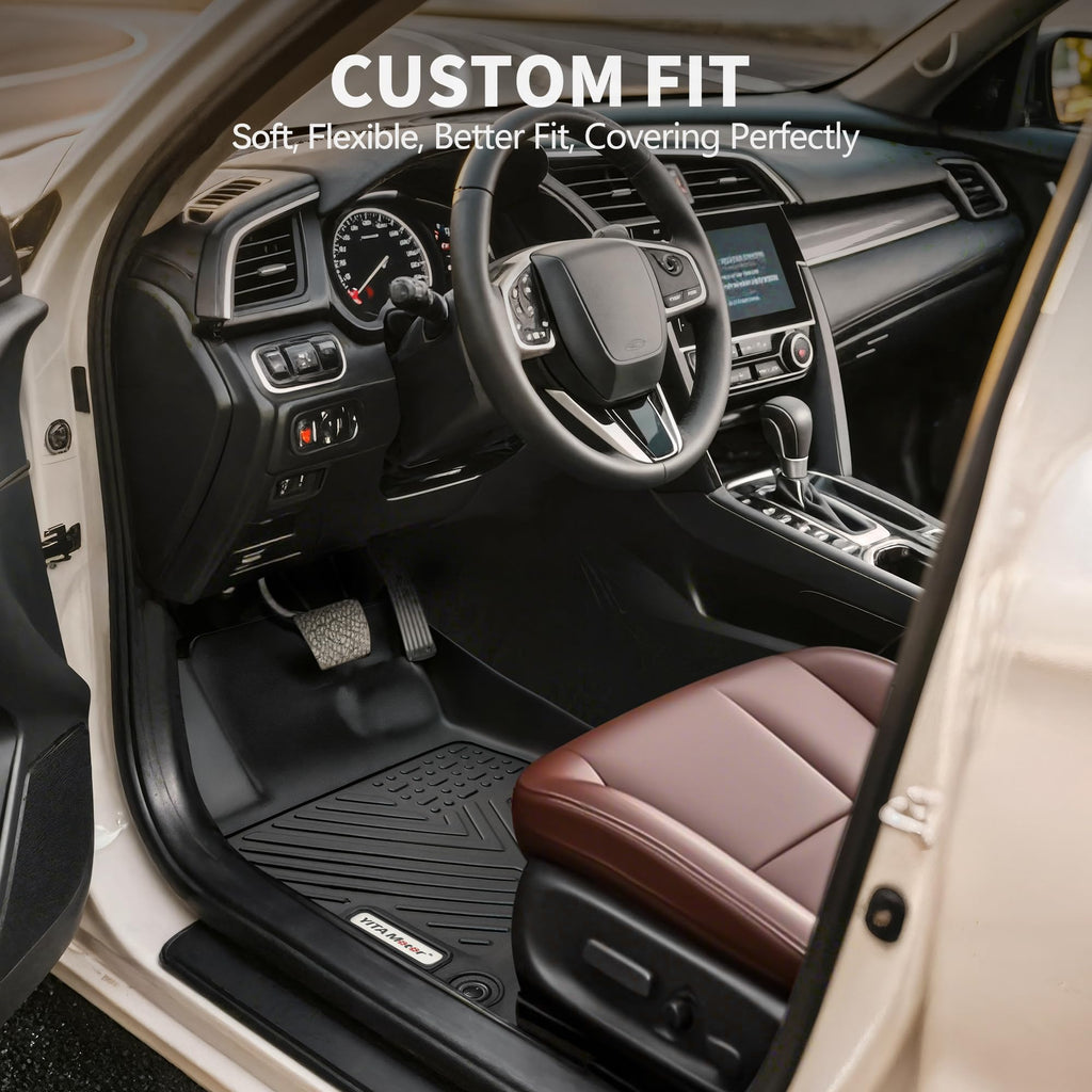 YITAMOTOR Floor Mats Compatible with Honda Accord, Floor Liners Custom fit for 2013-2017 Honda Accord Sedans, 1st & 2nd Row All Weather Protection, Black