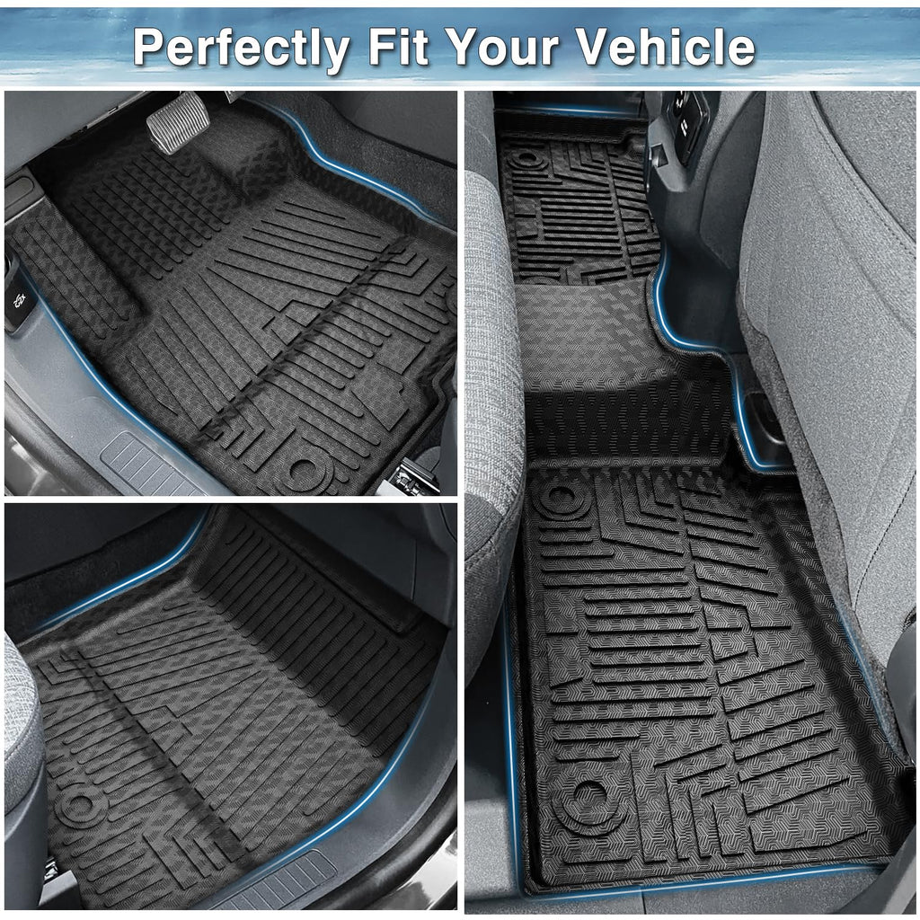 Mixsuper Custom Fit Floor Mats for Ford Maverick 2026 2025 2024 2023 2022 (Only Fits Hybrid Models) All Weather Floor Liners 1st & 2nd Row Set Black
