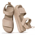 Project Cloud 100% Genuine Leather Platform Sandals For Women - Memory Foam Insole Slip Resistant Chunky Womens Sandals with adjustable straps - Wedge Sandals for Women 2026 (Bronzestar, WHEATSDE,8)