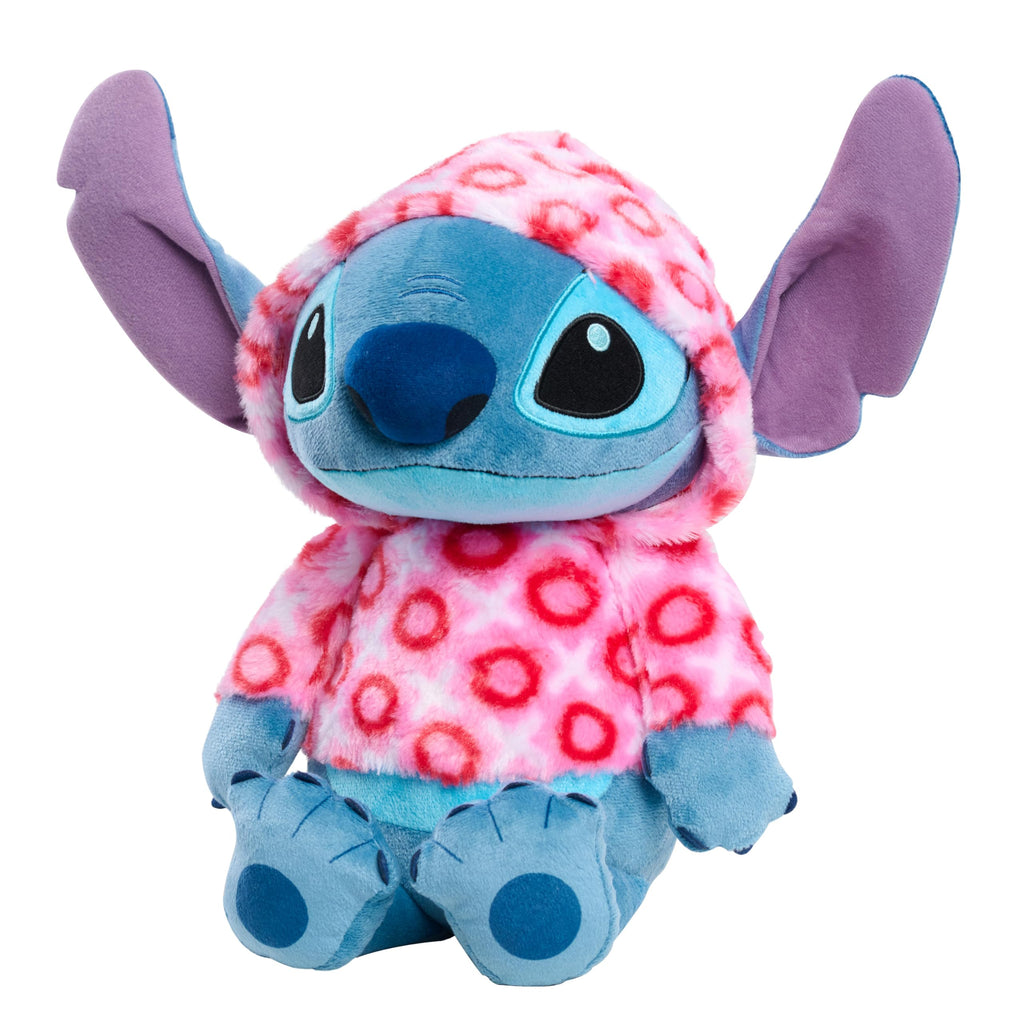 Disney Stitch Large 13-inch Valentines Heart Hoodie Plush Stuffed Animal, Soft & Huggable, Toy for Fans, Girls, Boys, Ages 2 and Up by Just Play