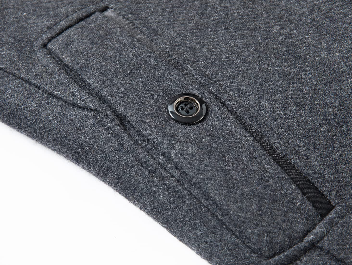 chouyatou Men's Winter Stylish Wool Blend Single Breasted Military Peacoat (Small, Dark Grey)