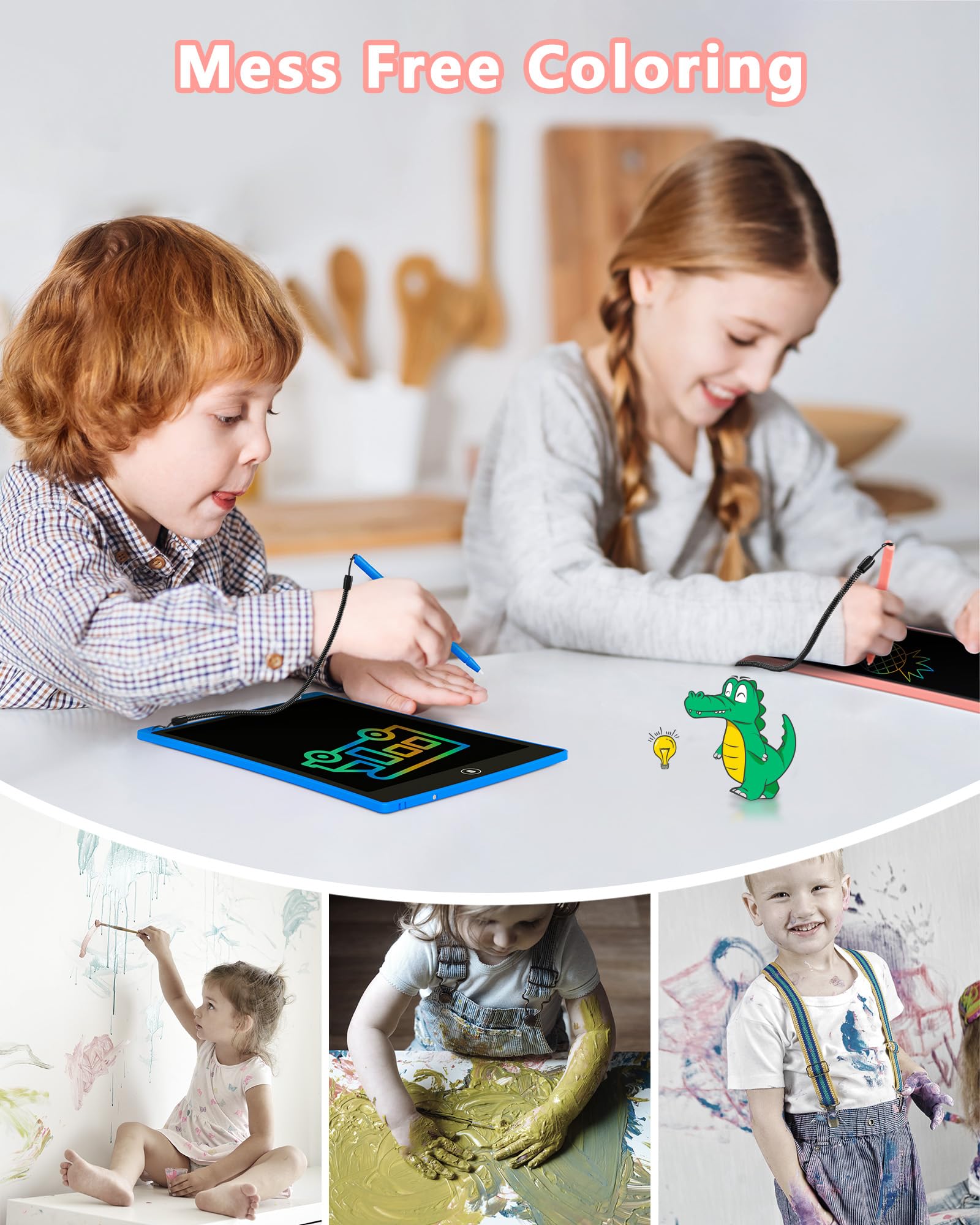 KOKODI Kids Toys 3 Pack LCD Writing Tablet, Colorful Drawing Pad Erasable Doodle Board, Educational Learning Toys Birthday Gifts for Boys Girls Age 3 4 5 6 7 8(Blue & Pink & SkyBlue)