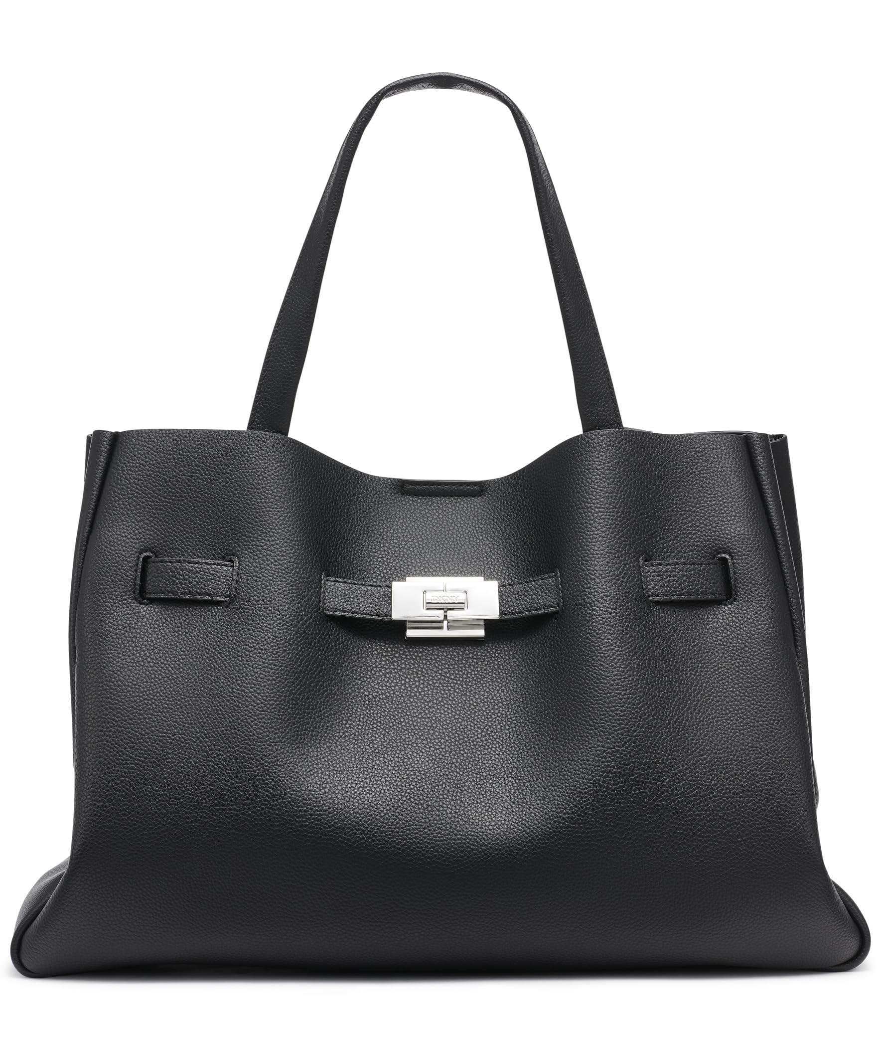 DKNY Women's Satchel, Black/Silver, One Size