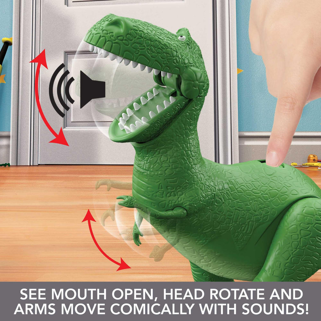 Mattel Disney Pixar Toy Story Toys, Moving & Talking Rex Dinosaur Figure, Roarin’ Laughs, 10.8 Inches Tall with 40 Phrases and Mouth & Arm Motion, Kids Gift (Amazon Exclusive)