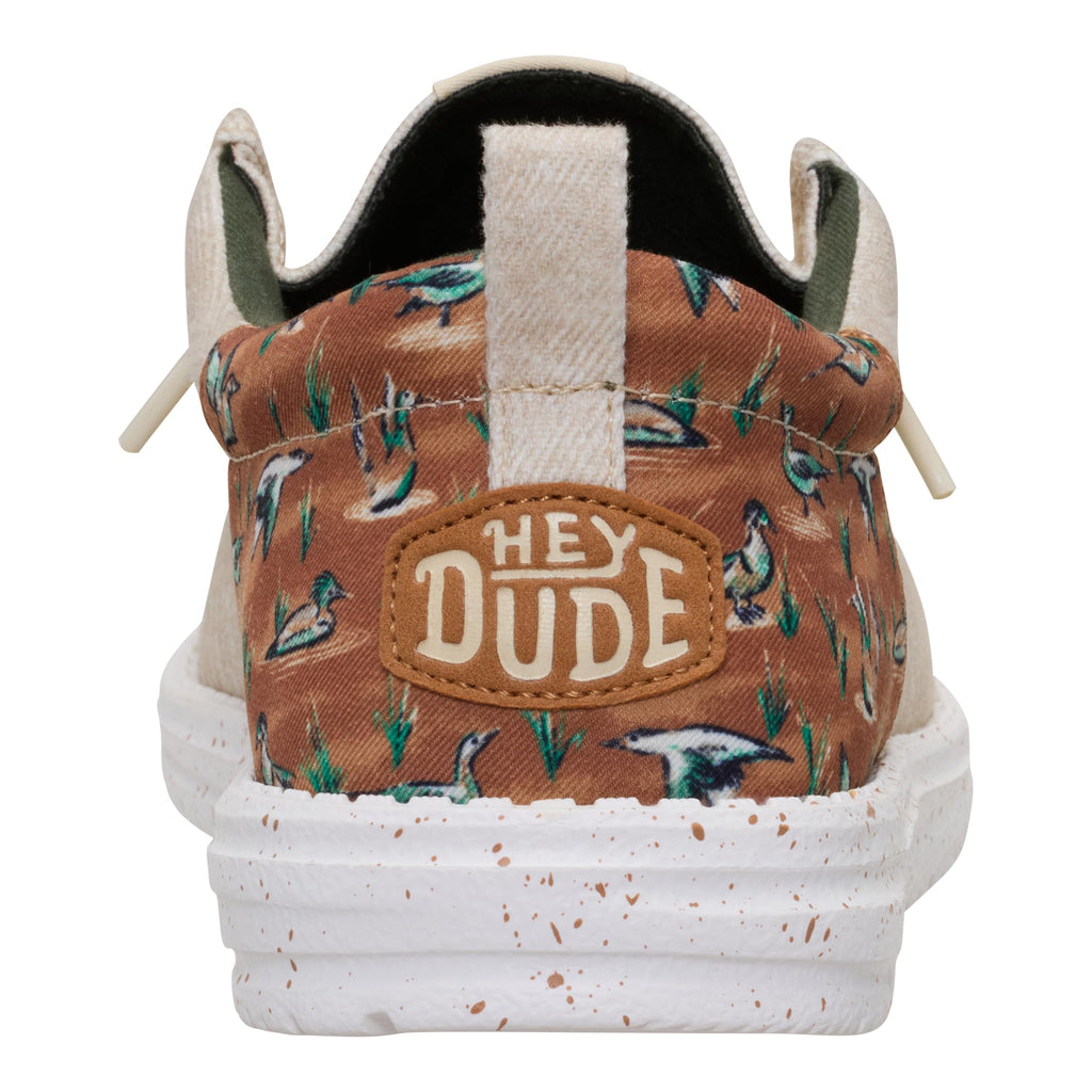 HEYDUDE Wally Funk Duck Print Wood Ash/Multi 11, Mens Shoes, Slip-on Loafers, Comfortable & Light-Weight