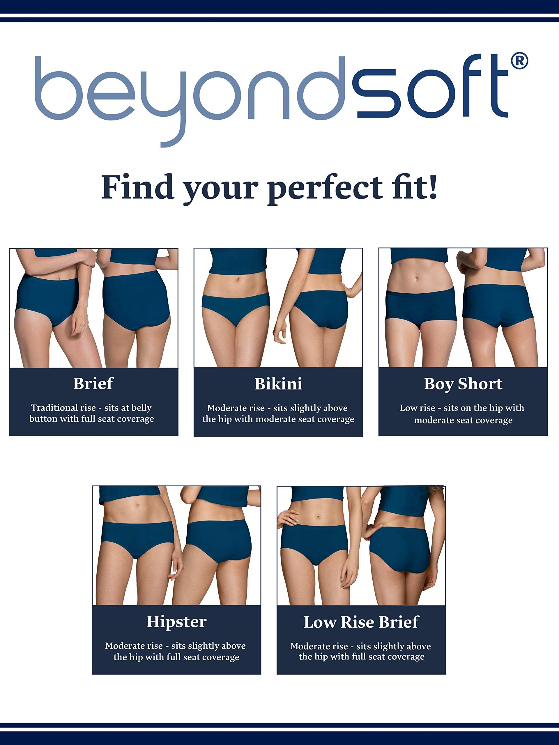 Fruit of the Loom Women's Beyondsoft Underwear (Regular & Plus Size), Hipster-Modal-6 Pack Assorted Colors, 6