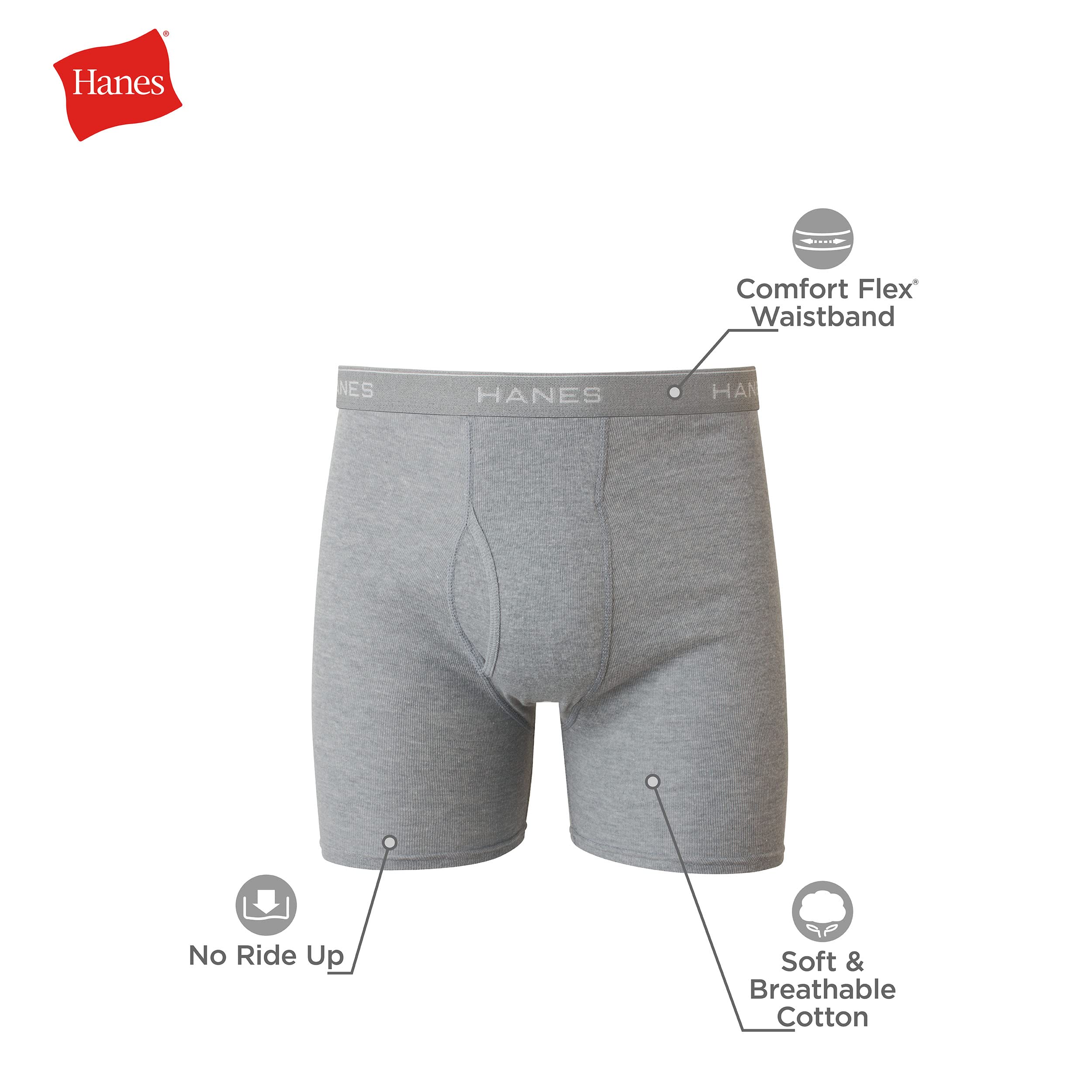 Hanes Mens Underwear Briefs, Cool Dri Moisture-wicking Cotton No-ride-up For Men, Multi-packs Available Boxer, 12 Pack - Black, Medium US