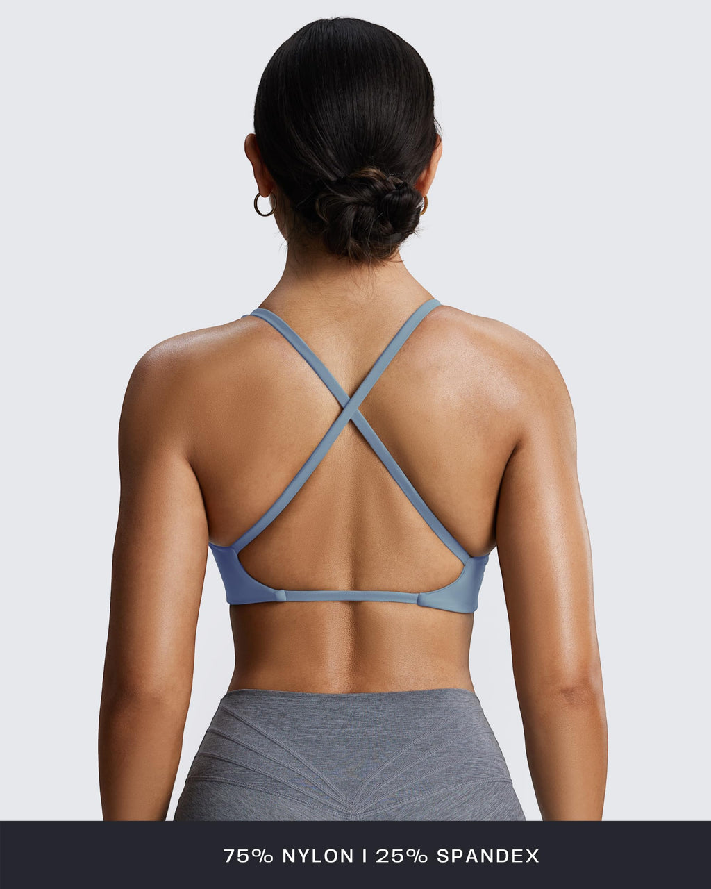 Aoxjox Women's Workout Sports Bras Fitness Sienna Low Impact Bra Yoga Crop Tank (Mykonos Blue, Medium)