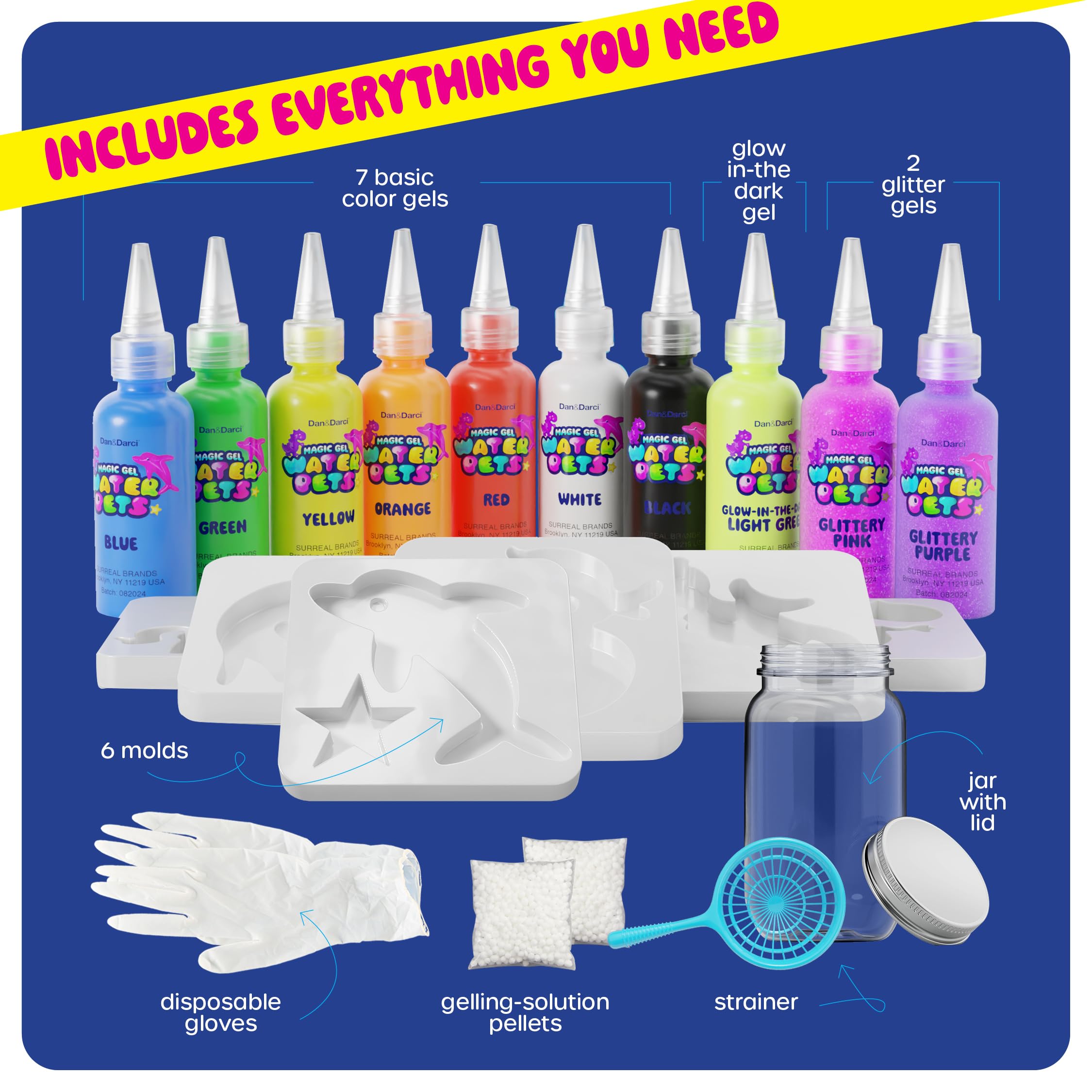 Dan&Darci Aqua Fairy Water Gel Kit for Kids - Magic Elf Toy Kits - Waters Pets - DIY Squishy Maker Set - Craft for Kids - Make Your Own Squishies Toys Crafts for Boys & Girls