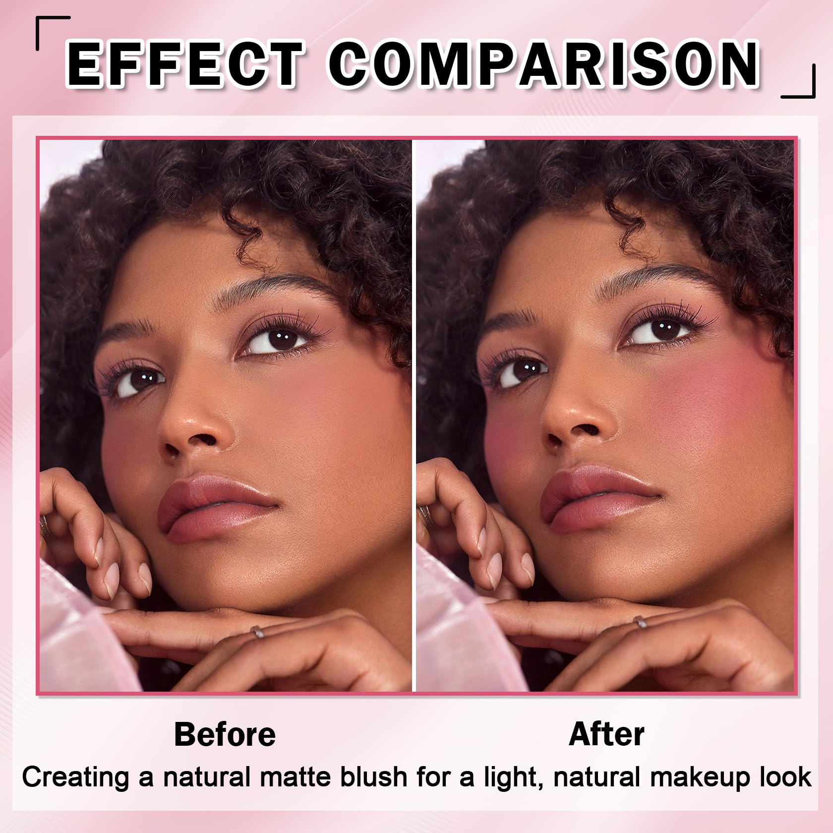 IONSGAKO Liquid Blush for Cheeks, Lightweight Cream Blush Matte Finish Buildable Color Blendable Long-Lasting Blush Highlighter Makeup - 01 Soft Pink