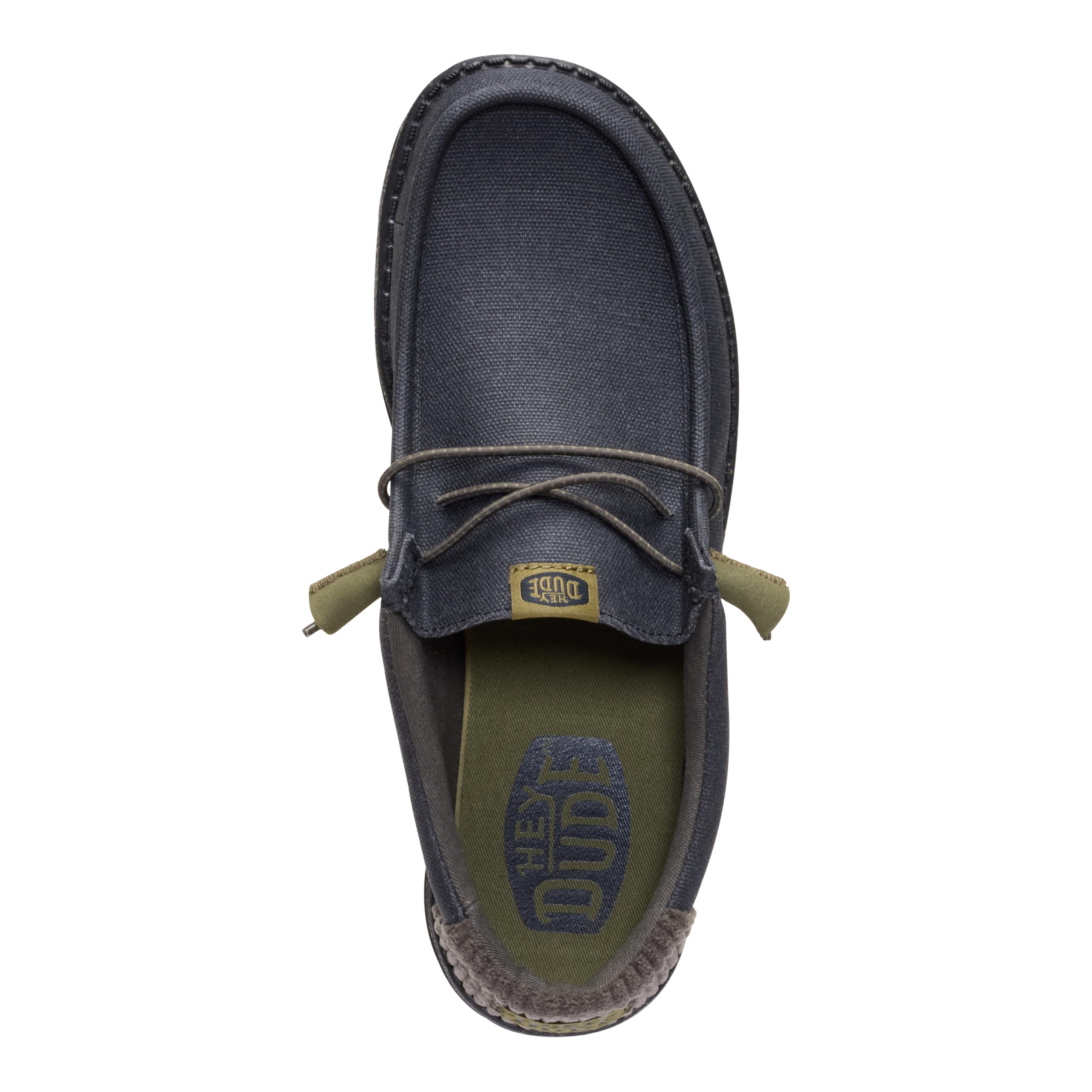 HEYDUDE Wally Waxed Casual Black/Black Size 11, Men’s Shoes, Slip-on Loafers, Comfortable & Light-Weight