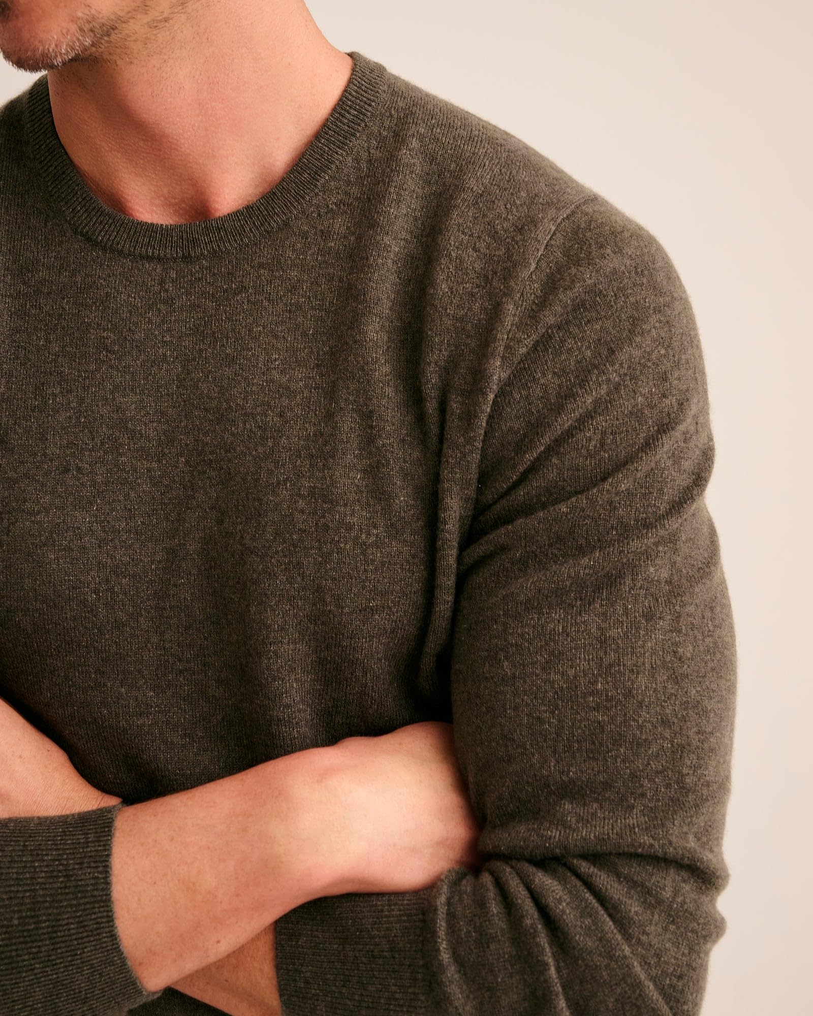 NAADAM The Original Cashmere Crewneck Sweater,Olive,XL