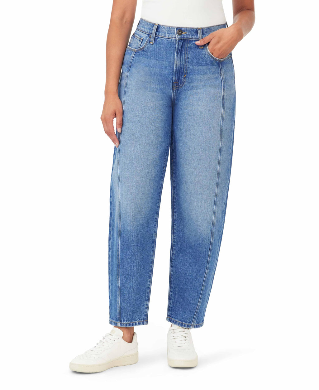 kensie Jeans for Women The Jessica Retro Luxe High-Rise Seamed Front Barrel 28-Inch Inseam, Paxton, 10