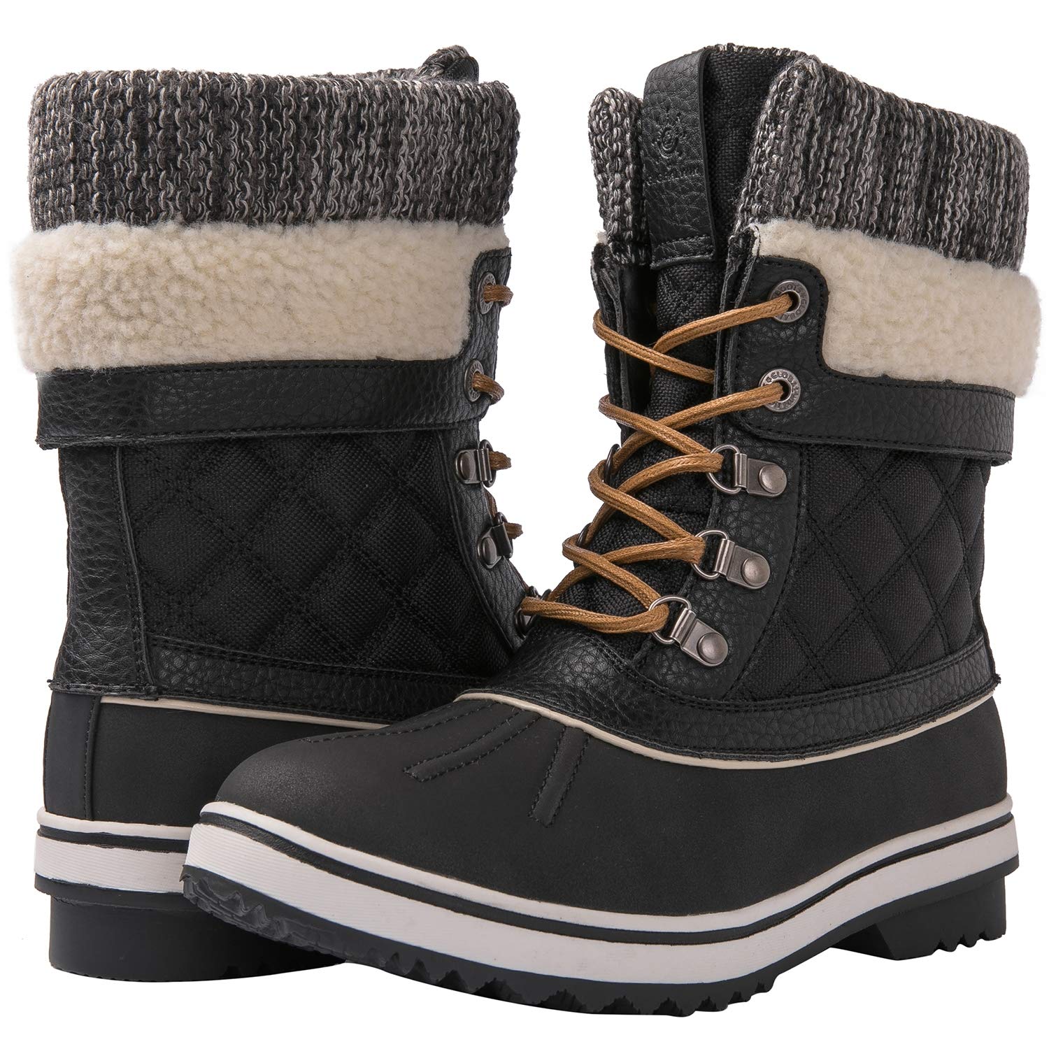 GLOBALWIN Snow Boots For Women Black Women's Winter Boots 7M