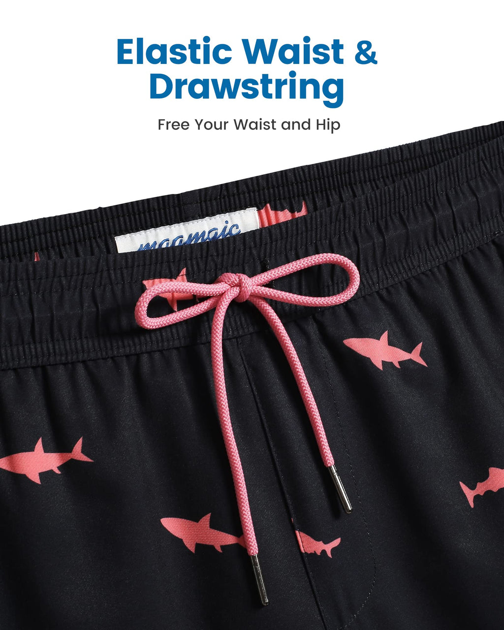 Maamgic Swim Trunks Men 2 in 1 Bathing Suit, Quick Dry Men Swimming Trunks with Zipper Pockets, 7 Inch