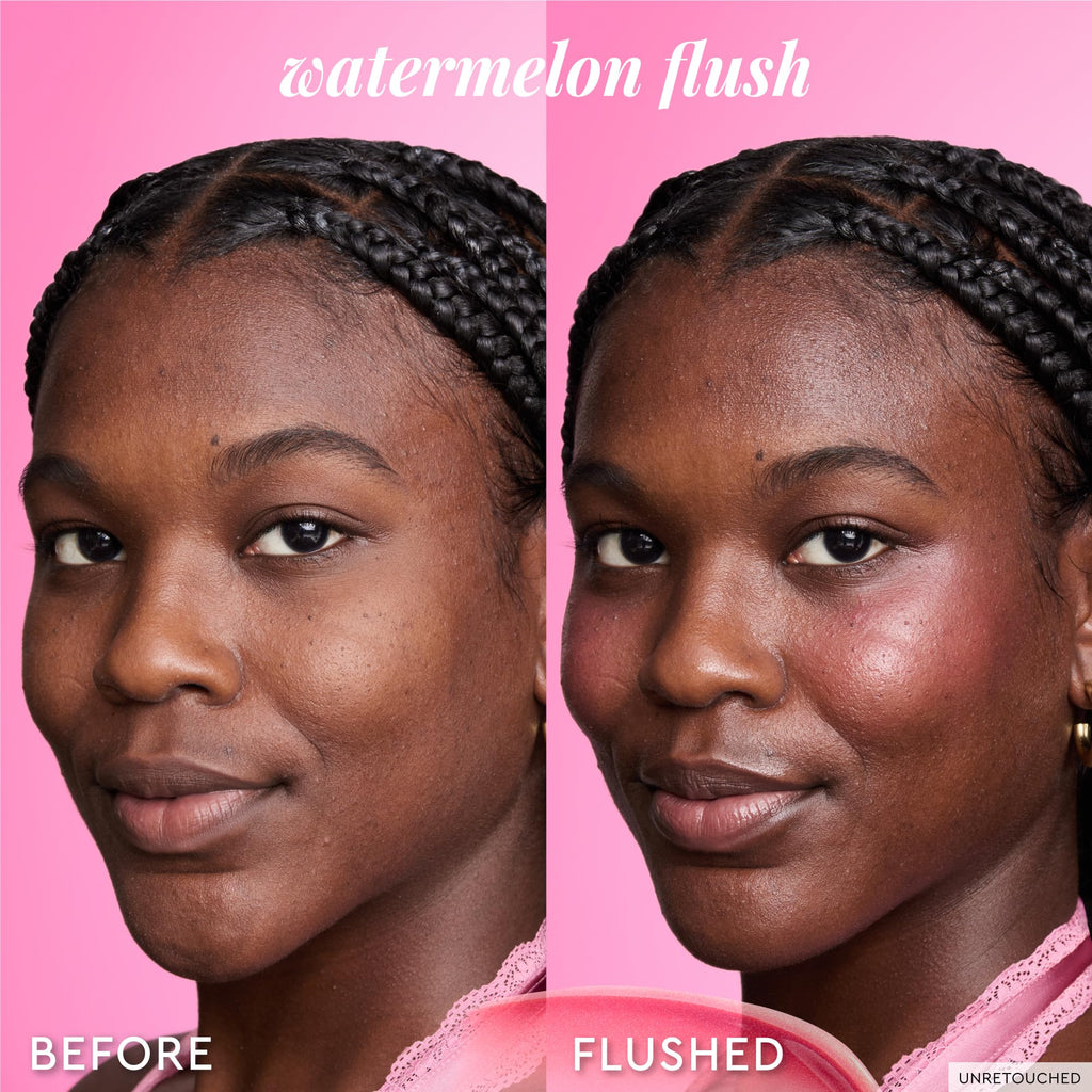 Glow Recipe Niacinamide Dewy Flush Tinted Liquid Blush Serum - Glowy Blush for Cheeks to Smooth, Hydrate & Brighten - Liquid Korean Makeup with Buildable Soft Pink Tint - Watermelon Flush (0.4 oz)