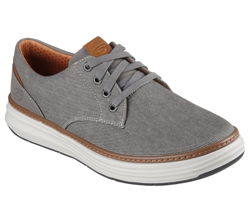 Skechers Men's Moreno Canvas Oxford Shoe, Beige, 12 Wide US