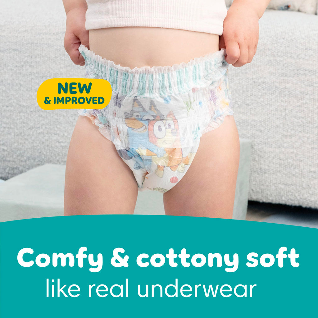 Pampers Training Pants - Easy Ups Boys & Girls Bluey - Size 3T-4T, 124 Count, Children's Potty Underwear (Packaging May Vary)