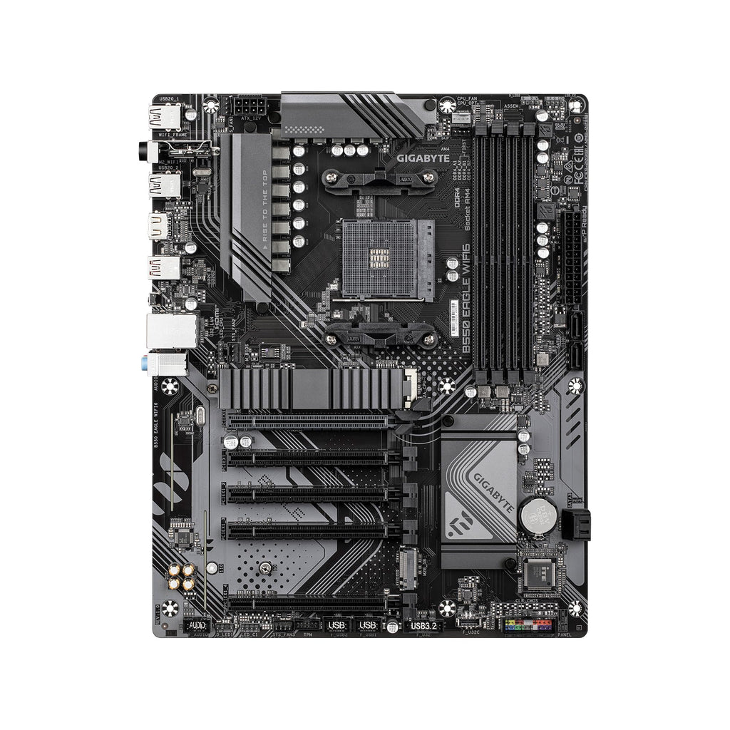 GIGABYTE B550 Eagle WIFI6 AMD AM4 ATX Motherboard, Supports Ryzen 5000/4000/3000 Processors, DDR4, 10+3 Power Phase, 2X M.2, PCIe 4.0, USB-C, WIFI6, GbE LAN, PCIe EZ-Latch, EZ-Latch, RGB Fusion