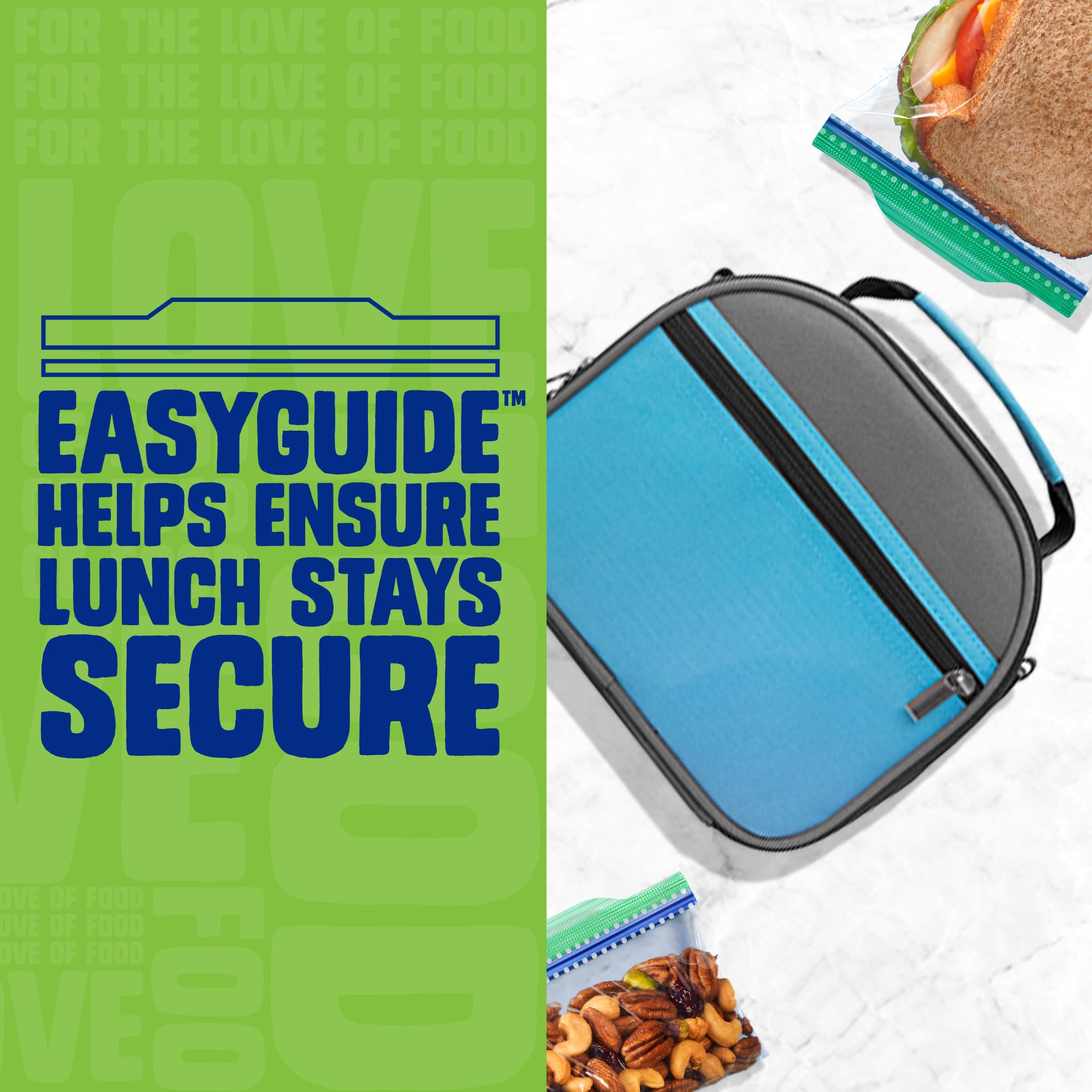 Ziploc Sandwich and Snack Bags with EasyGuide Texture, Plastic Storage Bags with Grip 'n Seal Technology, 270 Bags Total