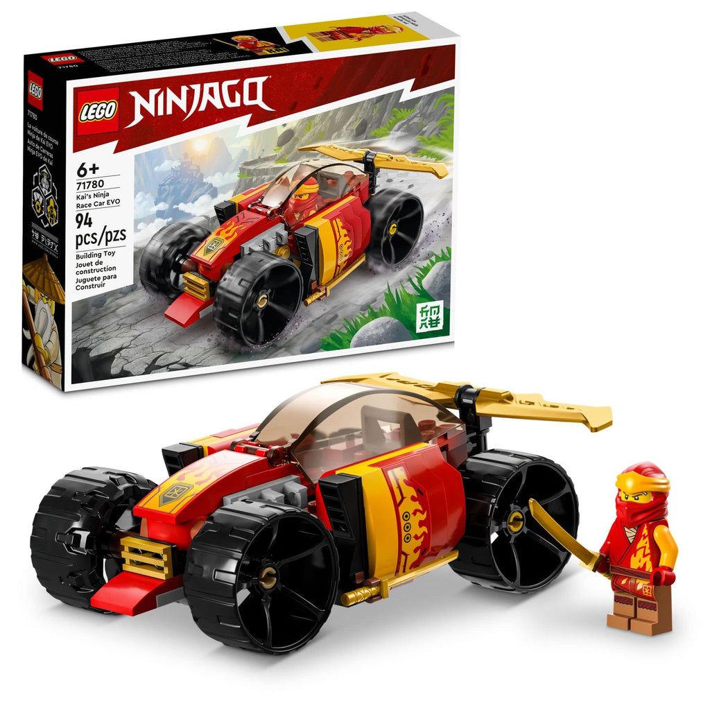 LEGO NINJAGO Kai's Ninja Race Car EVO, 2 in 1 Building Toy Set, Kids Can Build an Off Road Vehicle or Race Car, Ninja Minifigure with Toy Swords, Gift for Boys, Girls and Kids Ages 6+, 71780