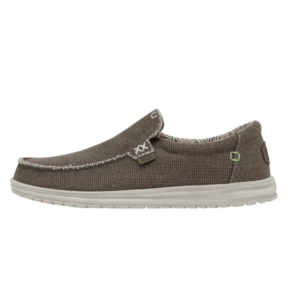 HEYDUDE Men's Mikka Braided Size 11| Men's Loafers | Men's Slip On Shoes | Comfortable & Light-Weight Brown