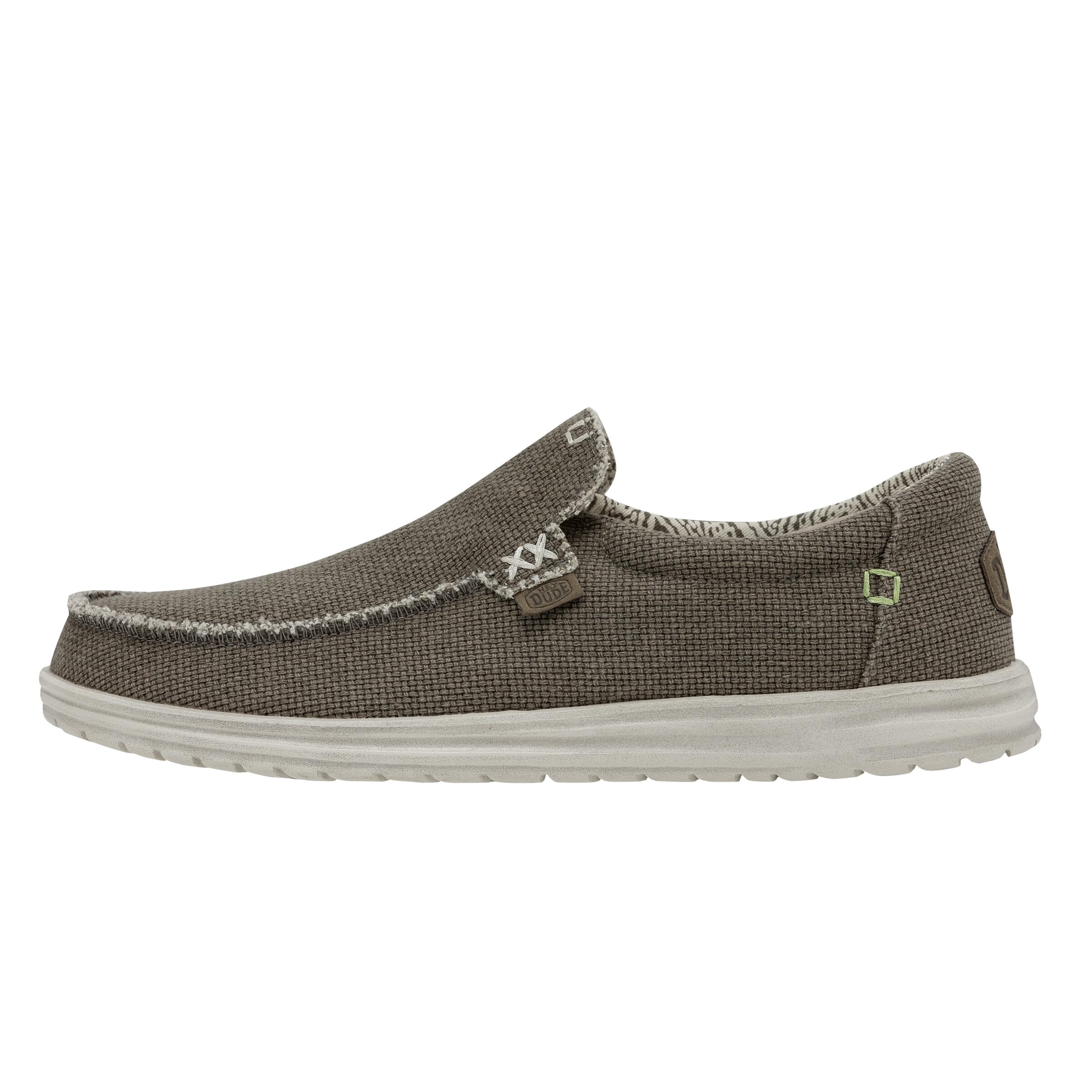 HEYDUDE Men's Mikka Braided Size 11| Men's Loafers | Men's Slip On Shoes | Comfortable & Light-Weight Brown