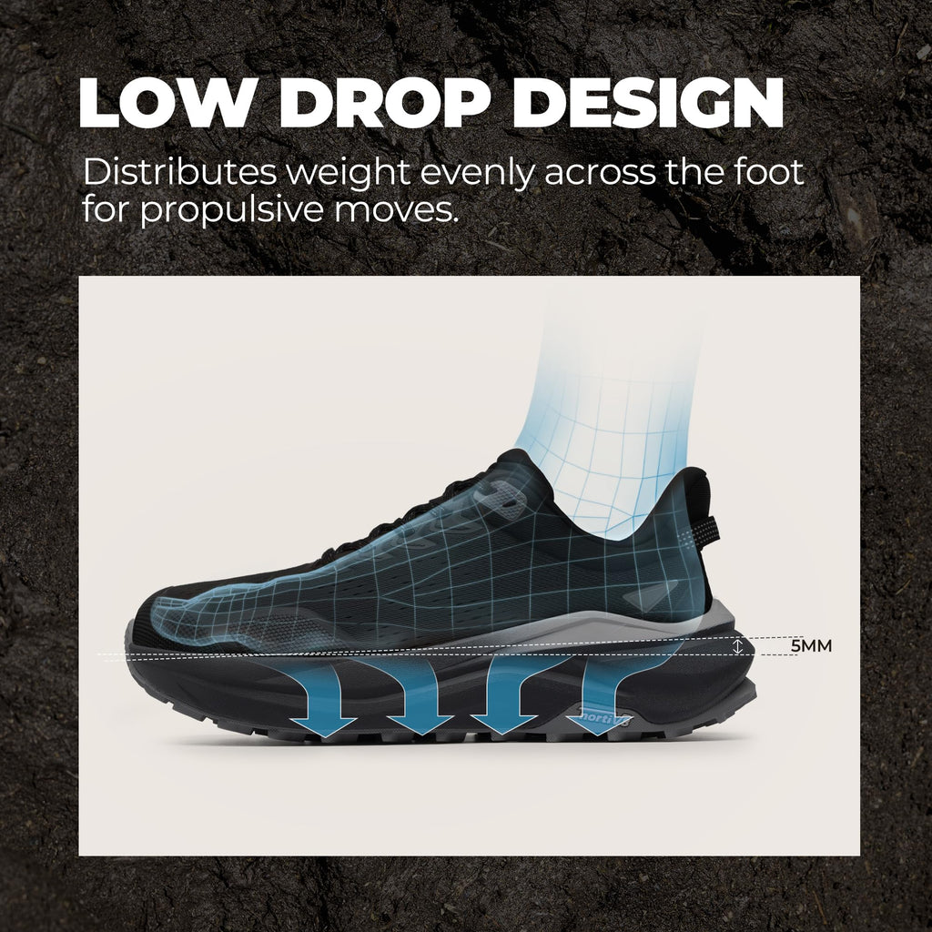 NORTIV 8 Men's Wide Toe Box Trail Running Shoes Cushion Walking Barefoot Tennis Workout Gym Cross Training Shoe Fashion Sneakers Whitney,Size 13,Black/Light Grey,SNRS25001M
