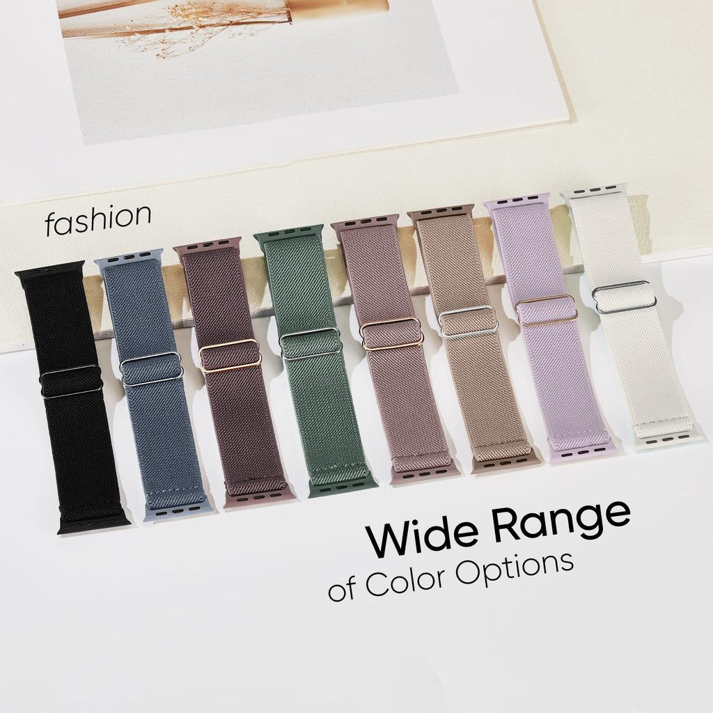 10 Pack Stretchy Bands Compatible with Apple Watch Band 40mm 38mm 41mm 42mm 44mm 45mm 46mm 49mm Women Men, Water-Resistant Solo Loop Elastic Sport Straps for iWatch Series 11 10 9 8 7 6 5 4 3 SE Ultra