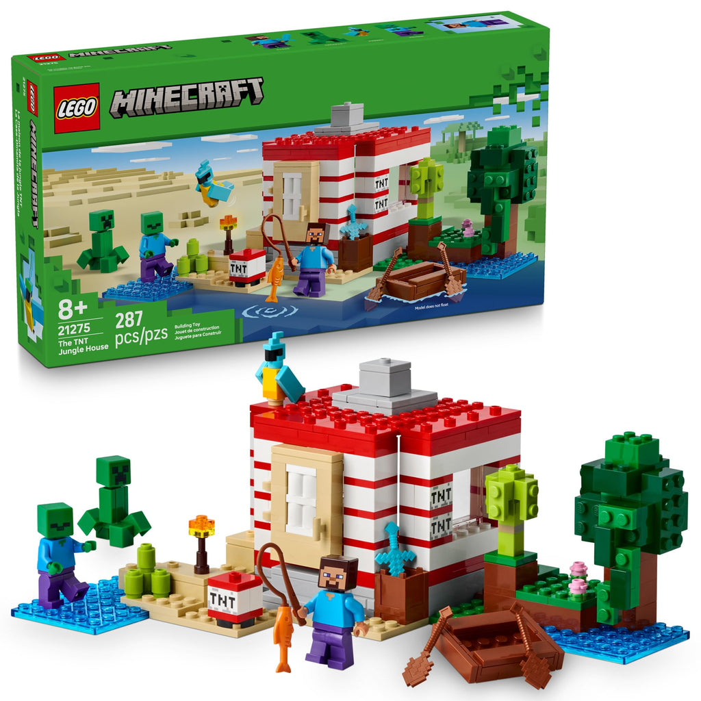 LEGO Minecraft The TNT Jungle House Building Toy - Minecraft Toy for Boys and Girls, Ages 8+ - Gift for Birthdays - Video Game Playset for Fans - 21275