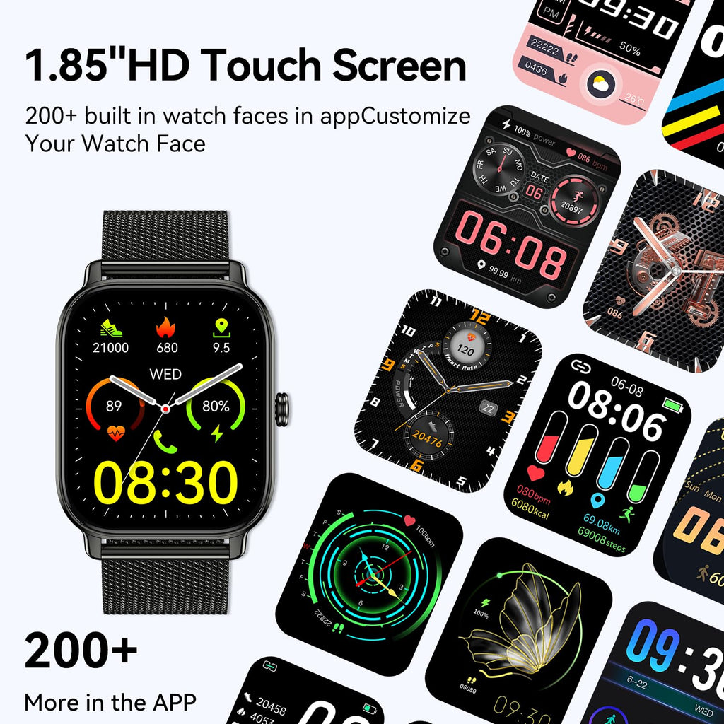 Smart Watch for Men Women Fitness: Waterproof Make Answer Call Running Smartwatch for Android Phone iPhone Samsung Compatible Digital Mens Watches SpO2 Sleep Heart Rate Monitor Step Pedometer Tracker