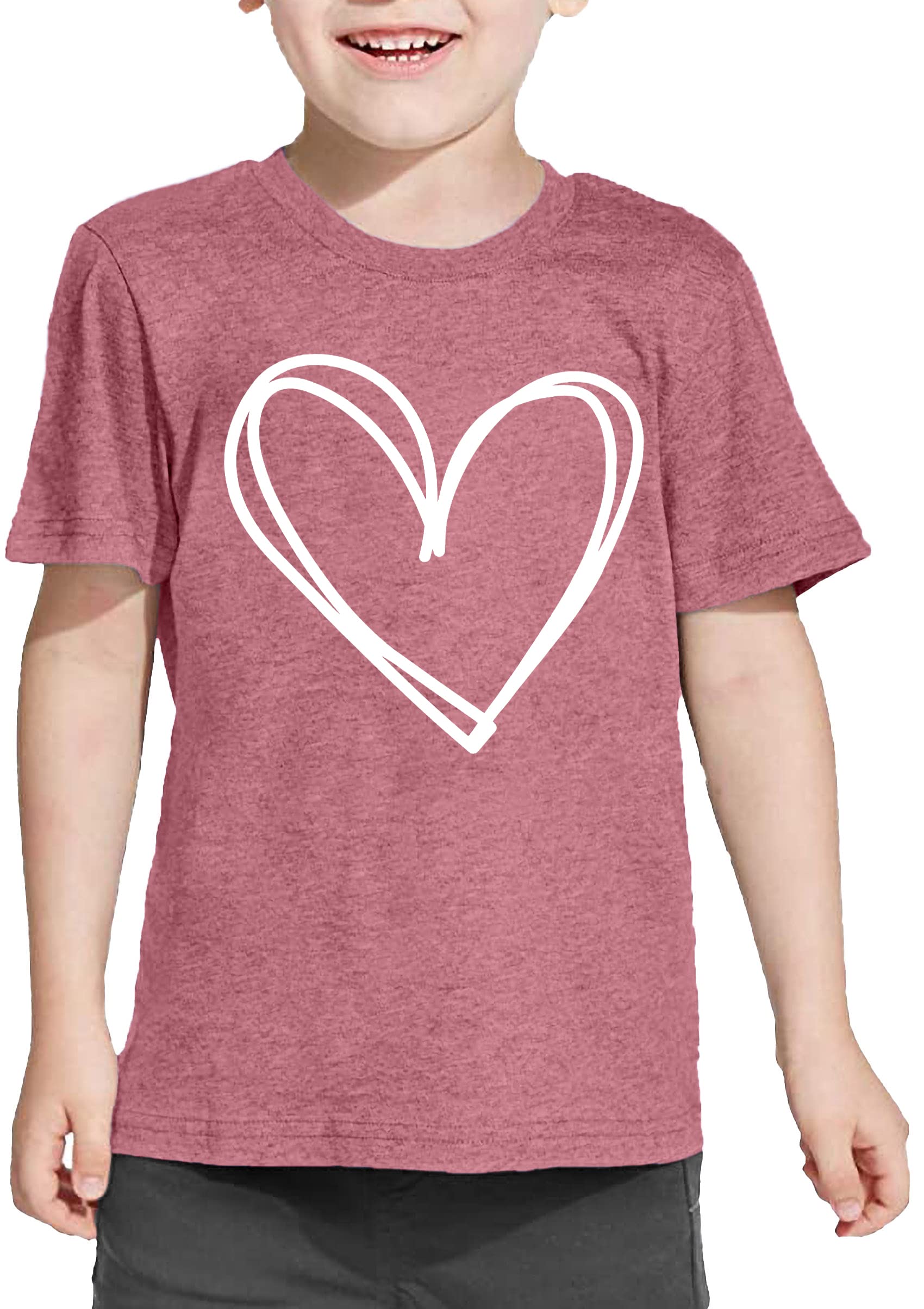 Toddler Valentine's Day Shirts Boys Girls Love Heart Graphic T-Shirt Valentine Short Sleeve Tee Tops