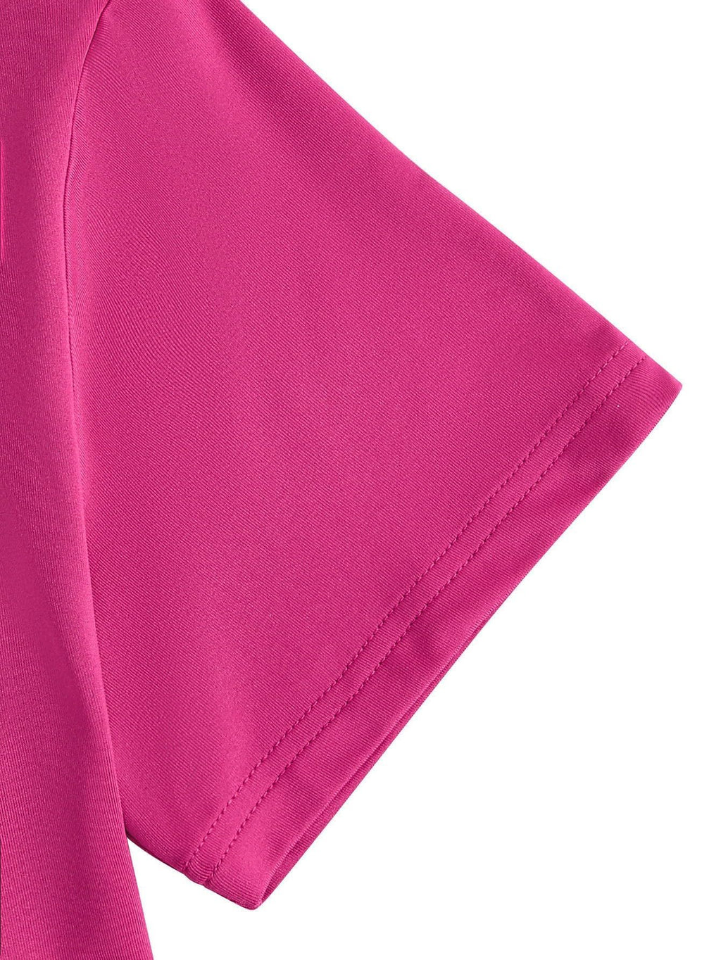 WDIRARA Women's 2 Piece Pajama Set Tee and Striped Shorts Cute Pjs Set Sleepwear Loungewear Outfits Stripe Plain Hot Pink L