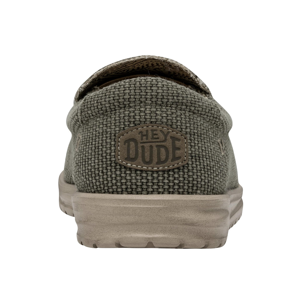 HEYDUDE Men's Mikka Braided Army Size 8| Loafers | Men's Slip On Shoes | Comfortable & Light-Weight