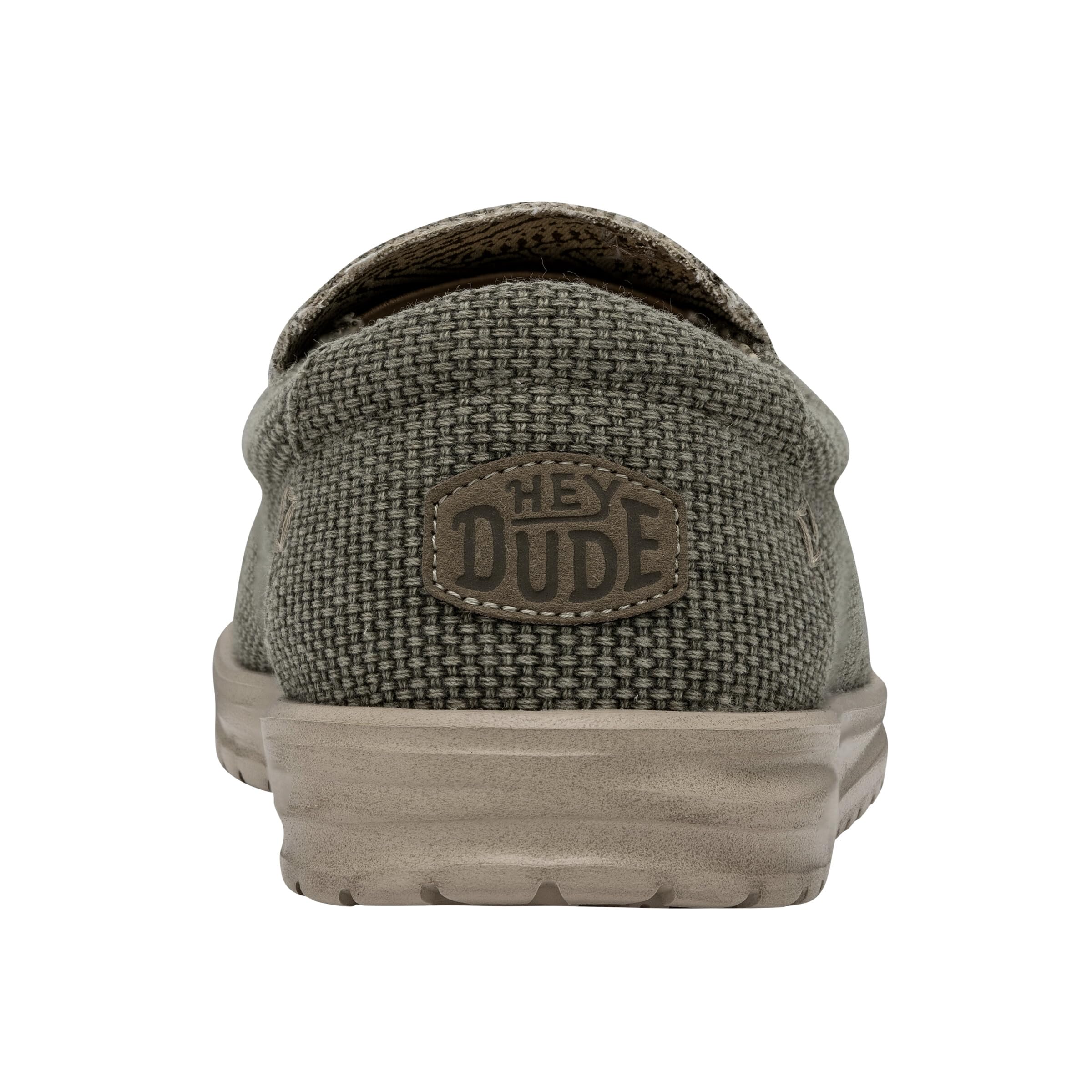 HEYDUDE Men's Mikka Braided Army Size 8| Loafers | Men's Slip On Shoes | Comfortable & Light-Weight