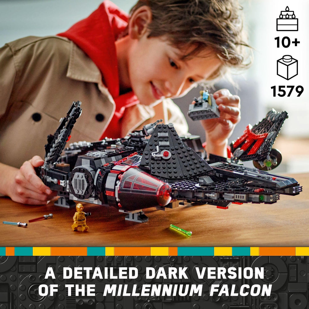 LEGO Star Wars The Dark Falcon Buildable Starship, Star Wars Toy Vehicle Set for Boys and Girls, Collectible Millenium Falcon Toy with 6 Minifigures, Birthday Gift for Kids or Any Fan, 75389